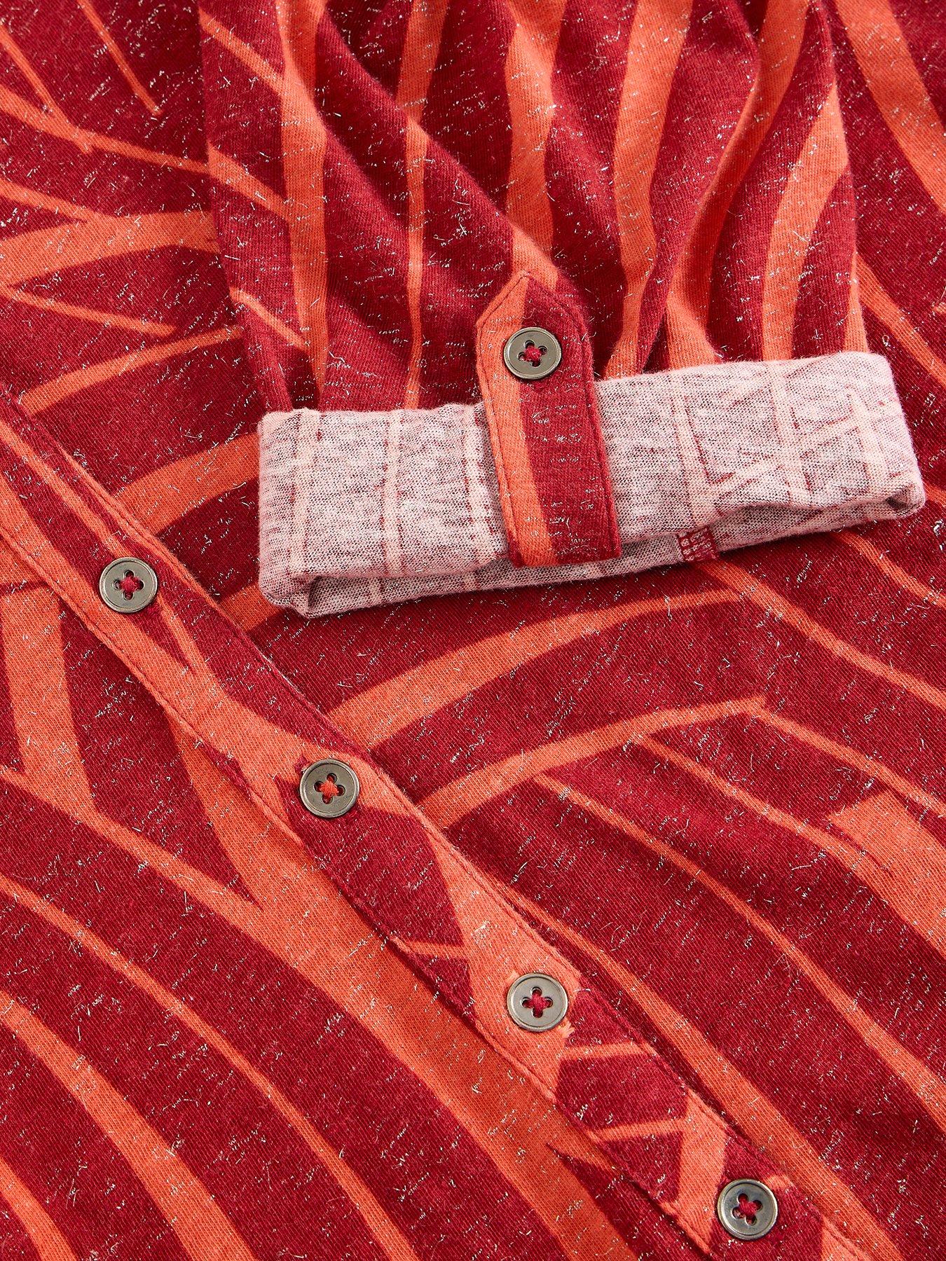 Image 6 of 6 of White Stuff Annie Printed Sparkle Shirt - Red