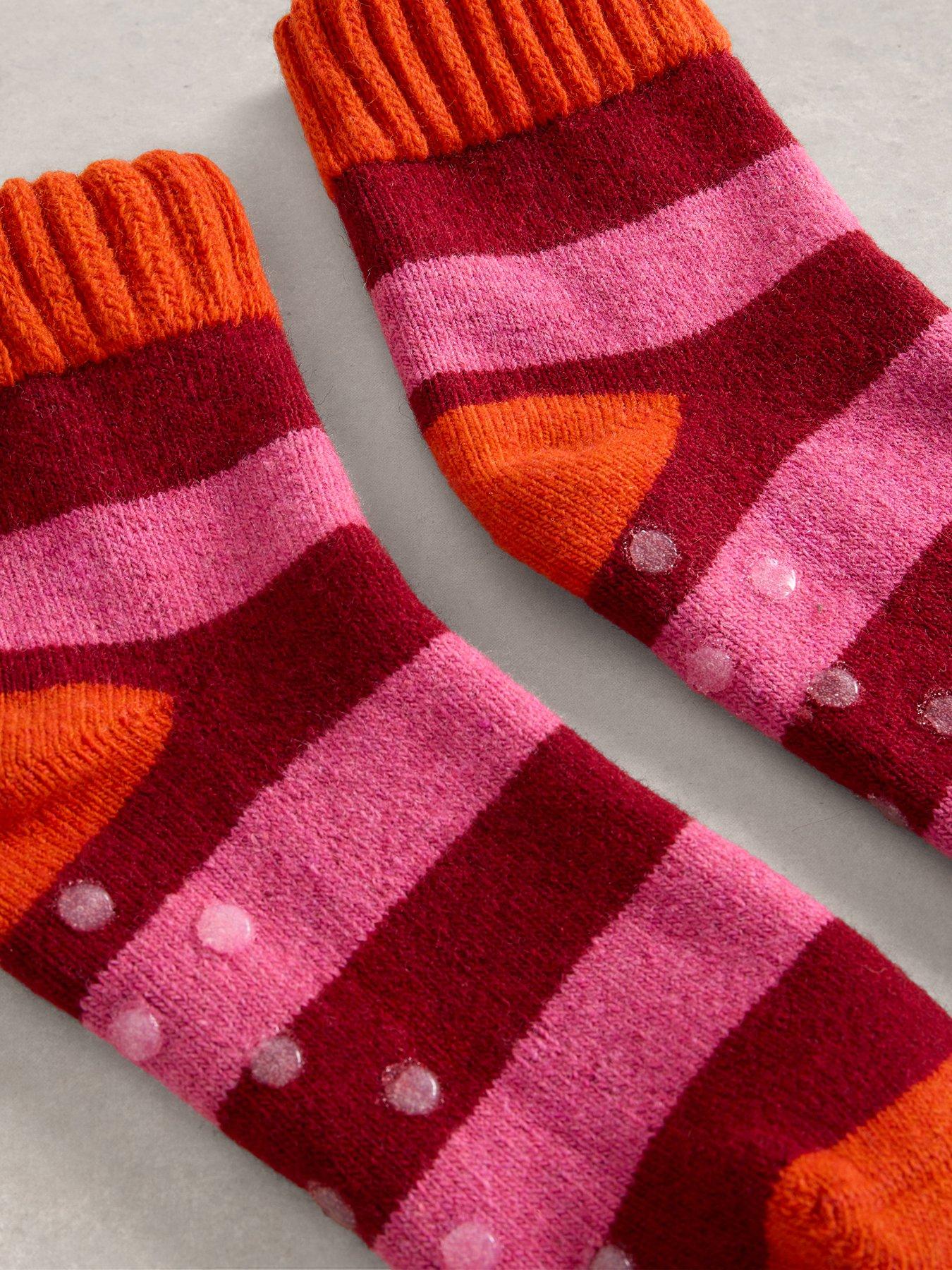 Image 2 of 2 of White Stuff Stripe Loopback Sock - Red
