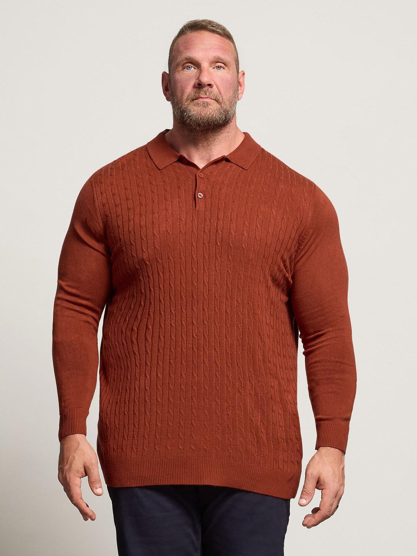 badrhino-long-sleeve-cable-knit-polo-shirt-orange