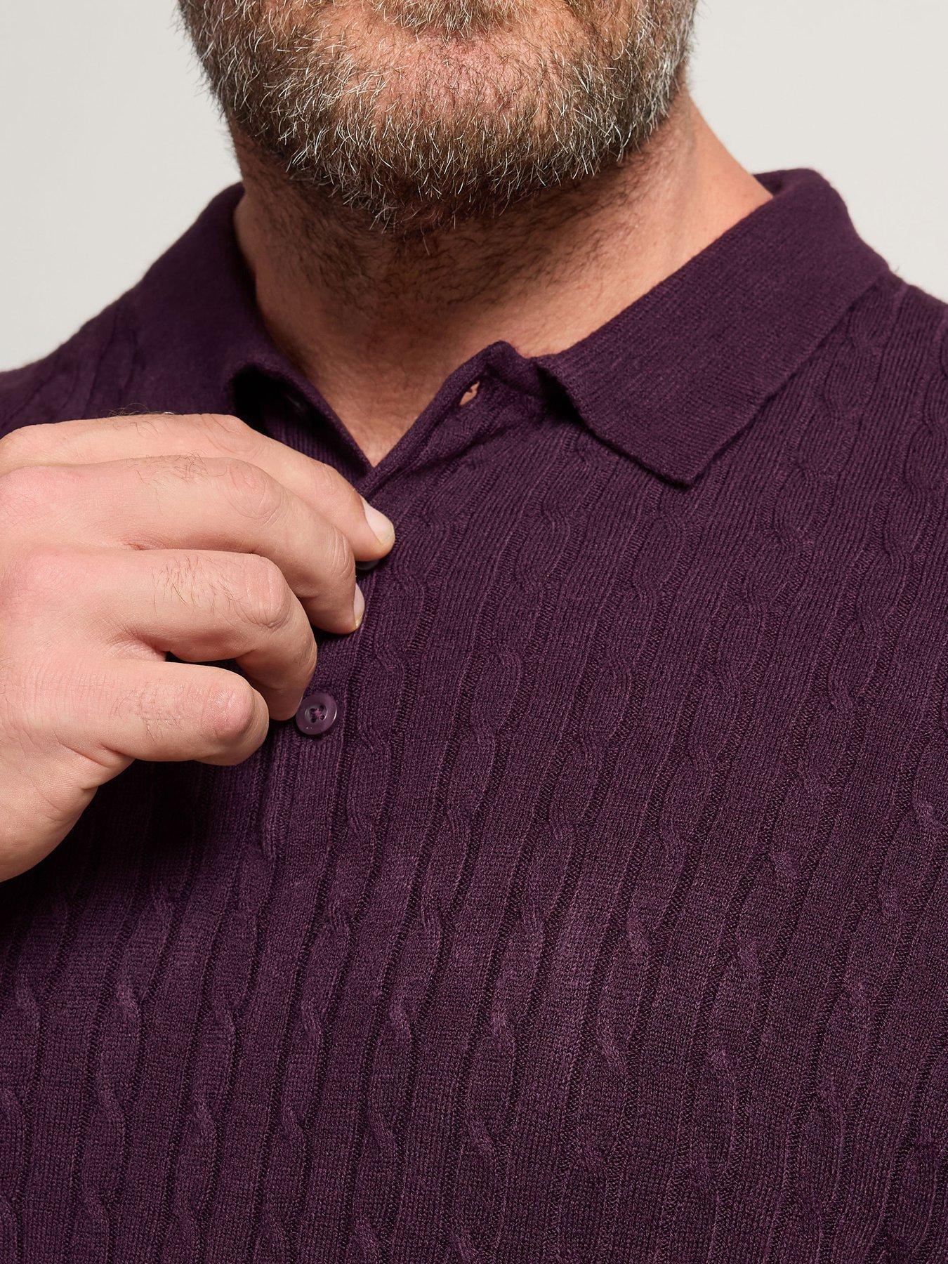 badrhino-long-sleeve-cable-knit-polo-shirt-dark-purpleoutfit