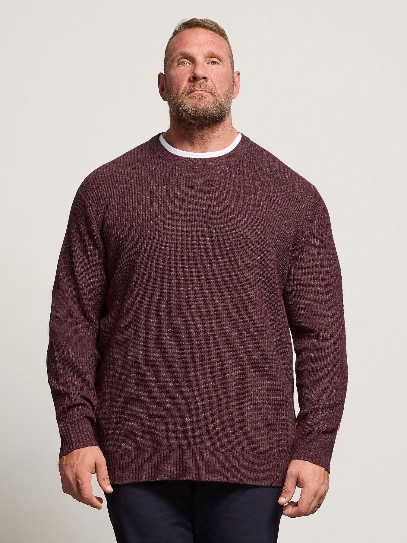 badrhino-burgundy-fleck-knitted-jumper-dark-redfront