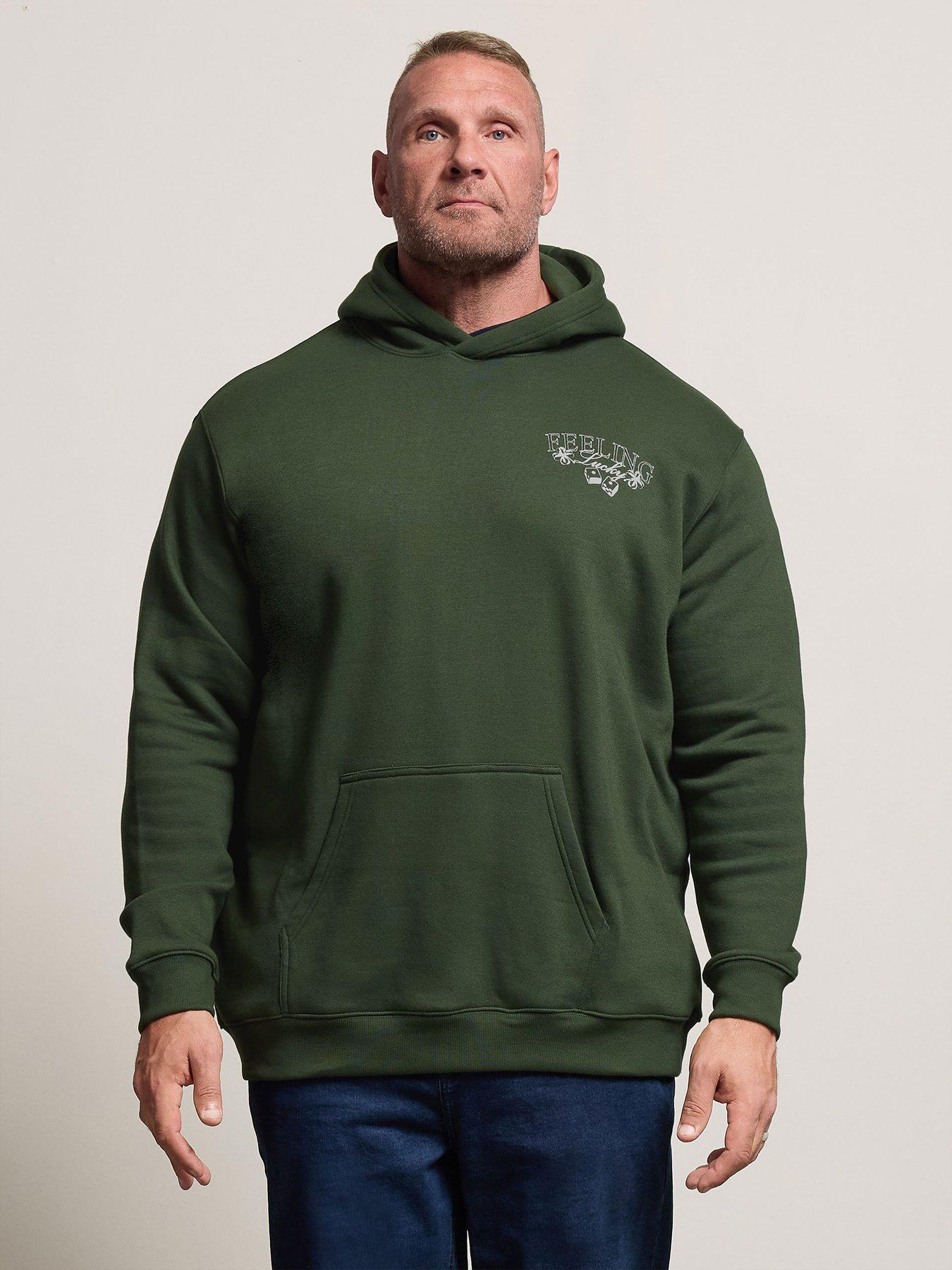 BadRhino Green Feeling Lucky Graphic Hoodie - Dark Green