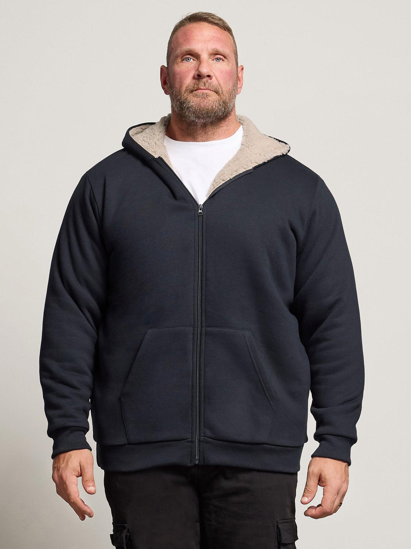 BadRhino Borg Lined Zip Through Hoodie - Navy