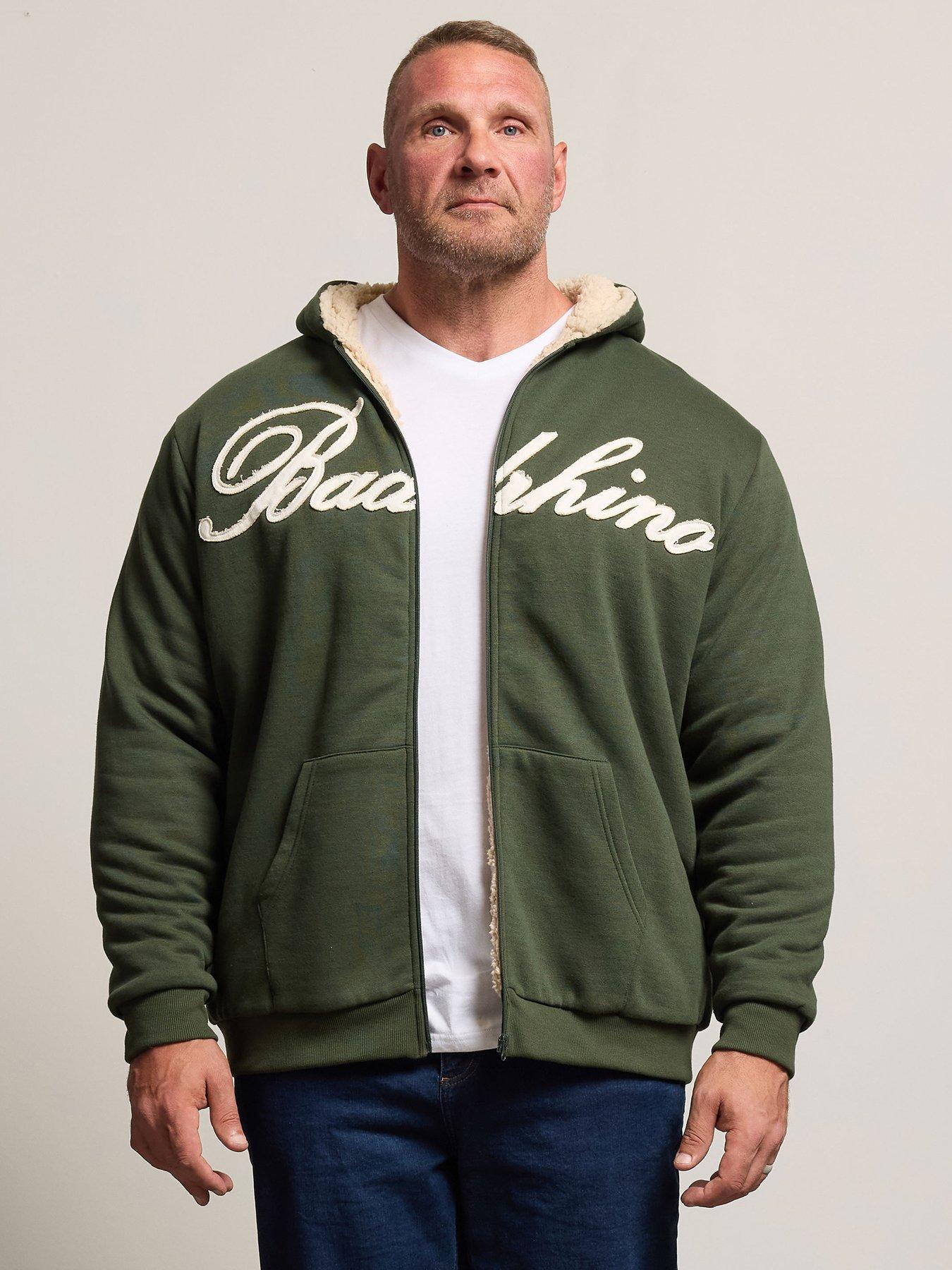 badrhino-borg-lined-zip-through-hoodie-dark-green
