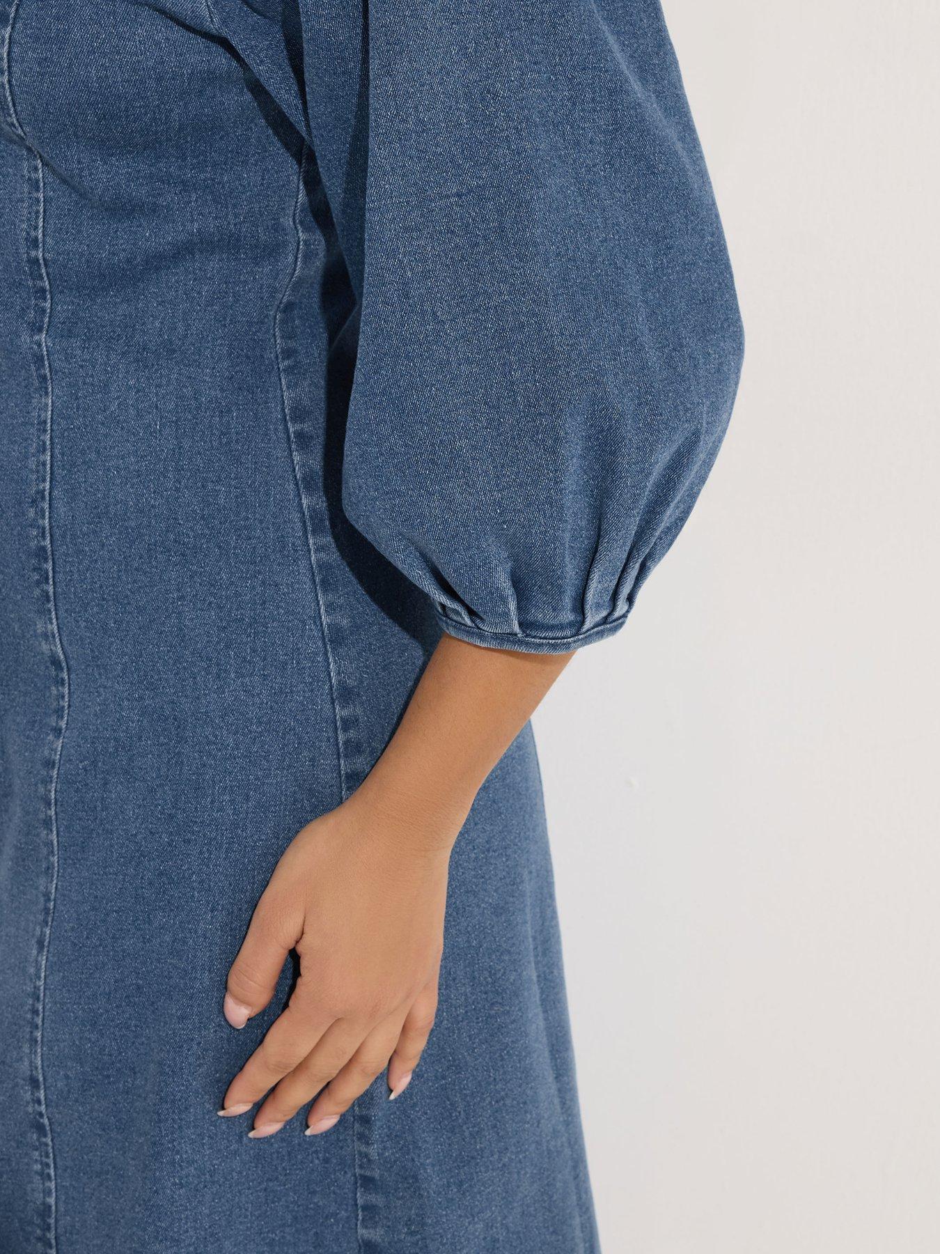 pixiegirl-petit-puff-sleeve-seam-front-midi-dressdetail