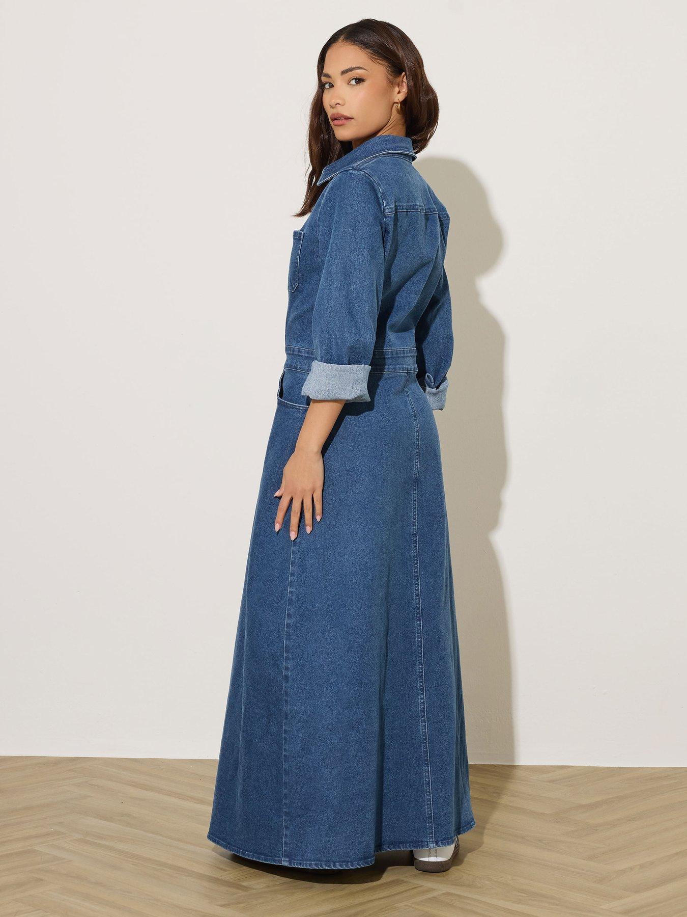 pixiegirl-petite-stretch-denim-maxi-shirt-dressstillFront