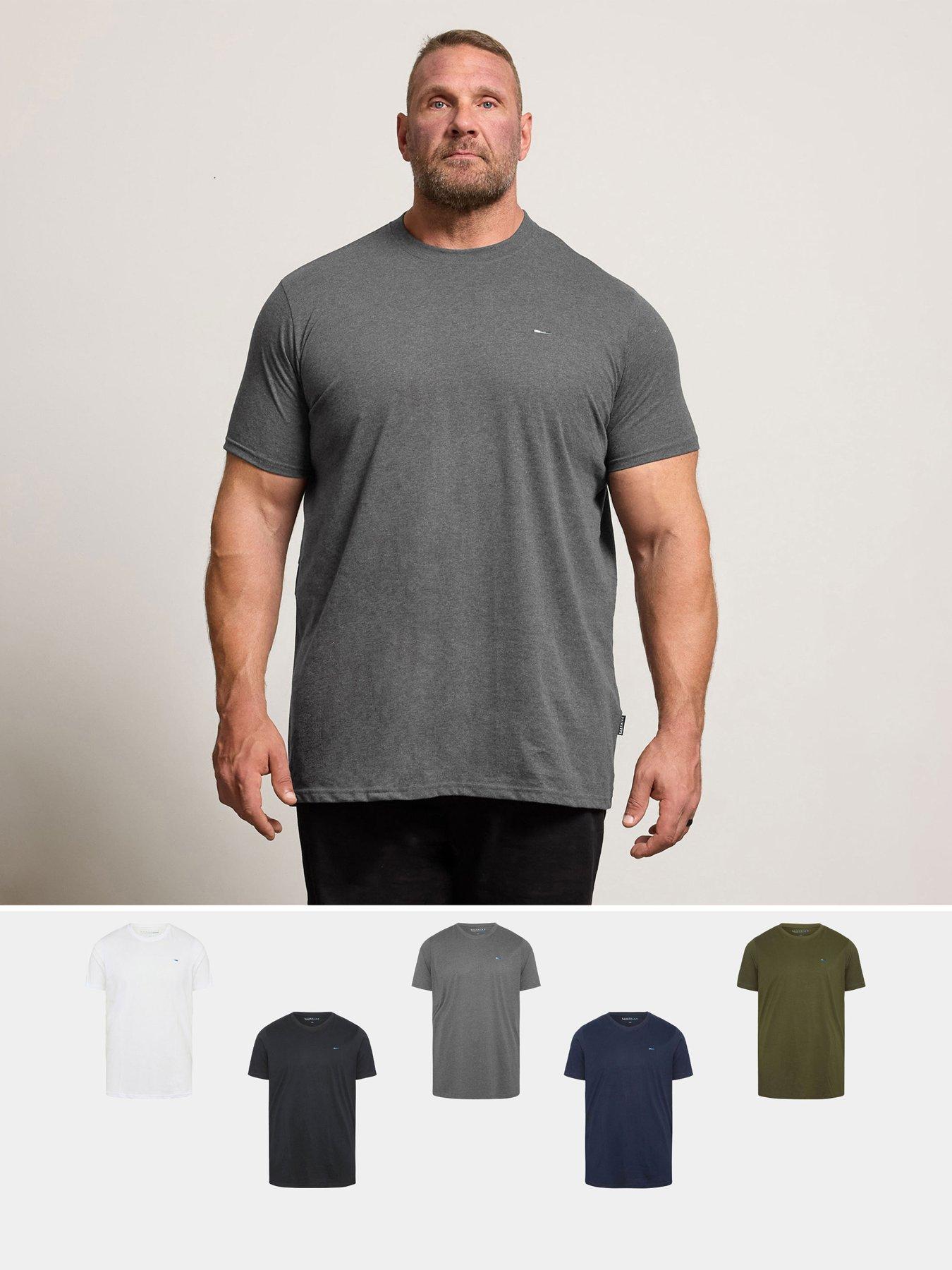Image 1 of 4 of BadRhino 5 Pack Longline T-Shirts - Multi