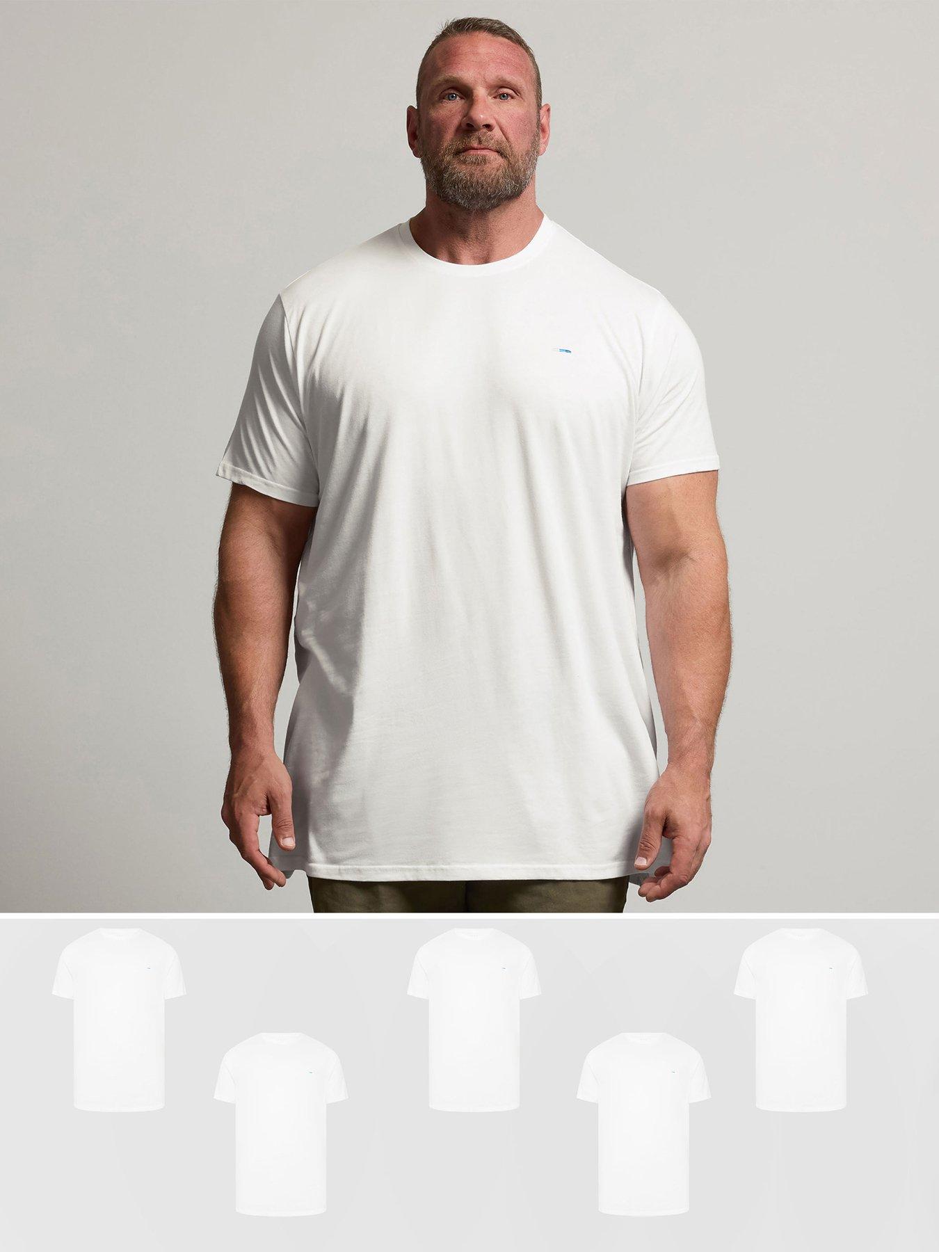BadRhino 5 Pack Longline T-Shirts - White