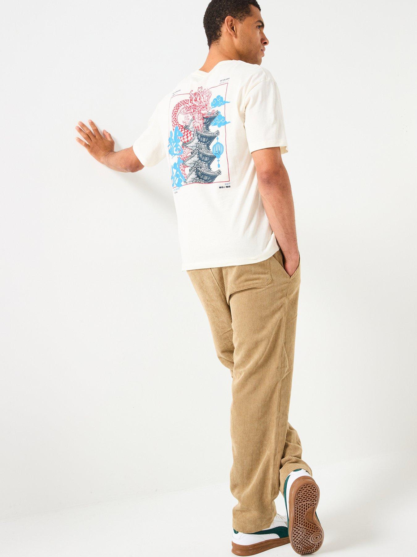 Image 6 of 6 of Jack & Jones Dragon Back Graphic T-Shirt - Cream