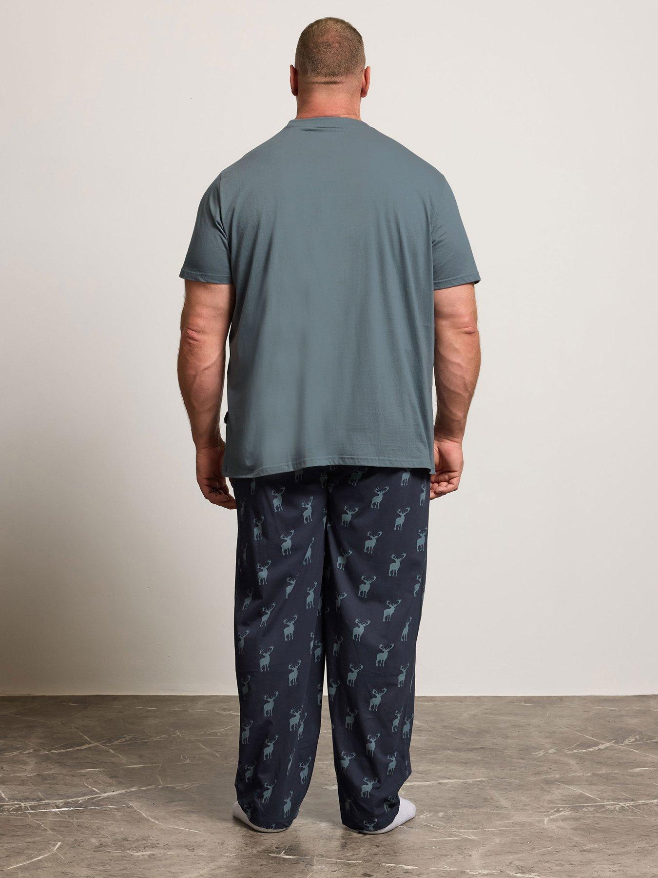 badrhino-navy-stag-pyjama-set-bluestillFront