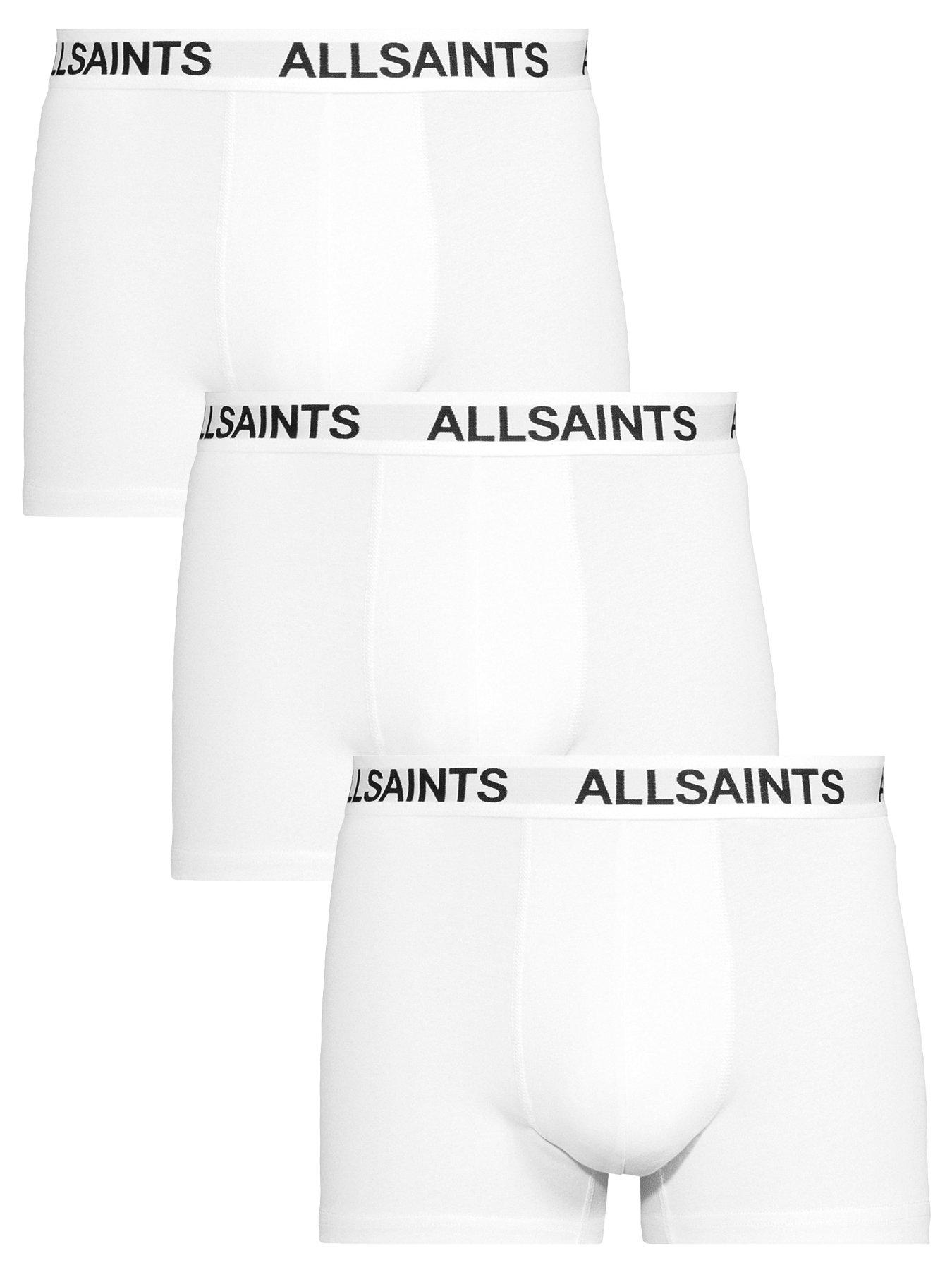 AllSaints Cotton Trunks 3 Pack - White