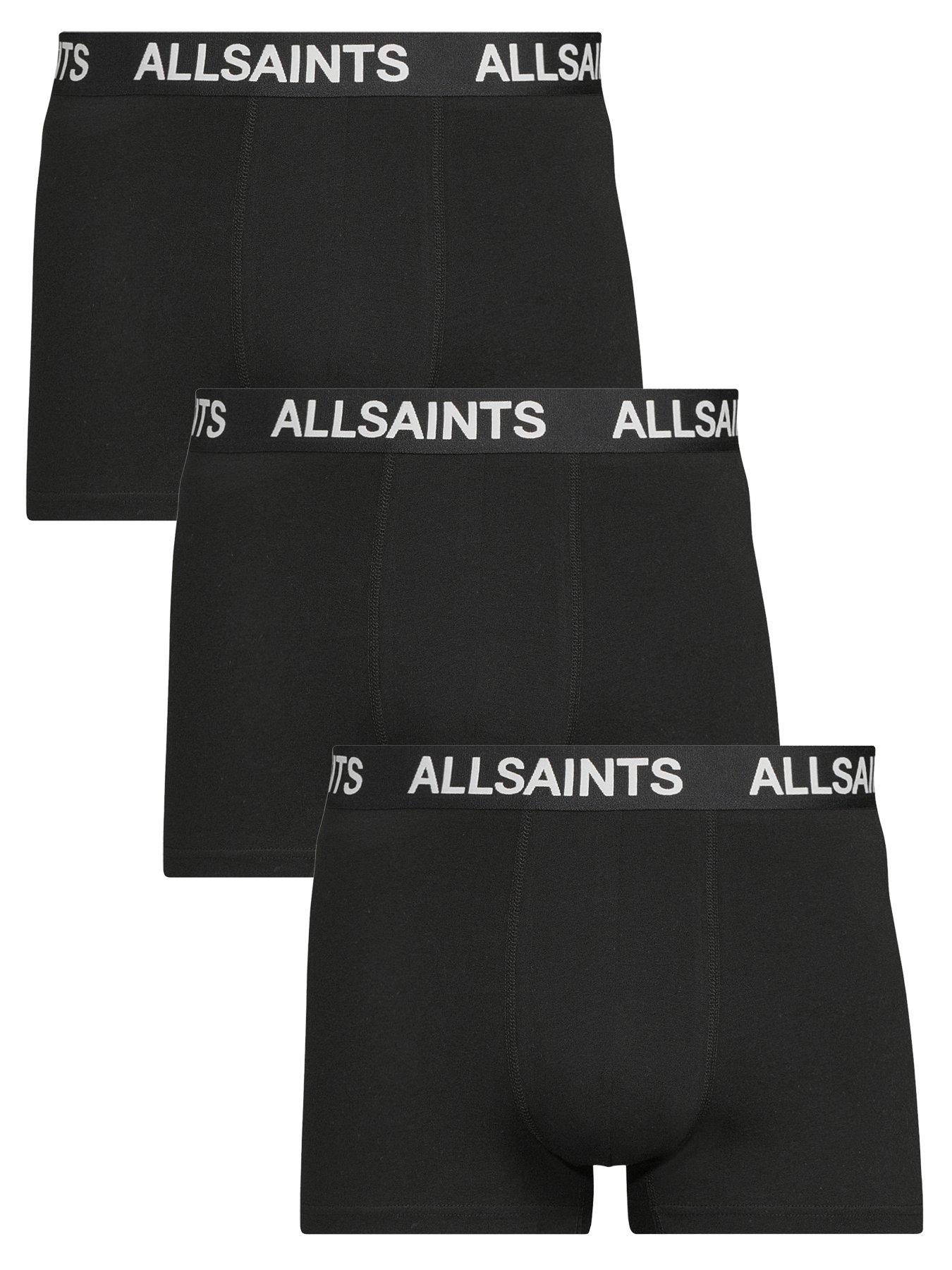 Image 1 of 3 of AllSaints Cotton Trunks 3 Pack - Black