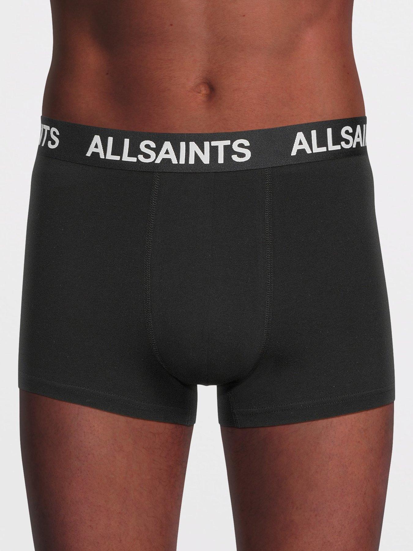 Image 2 of 3 of AllSaints Cotton Trunks 3 Pack - Black
