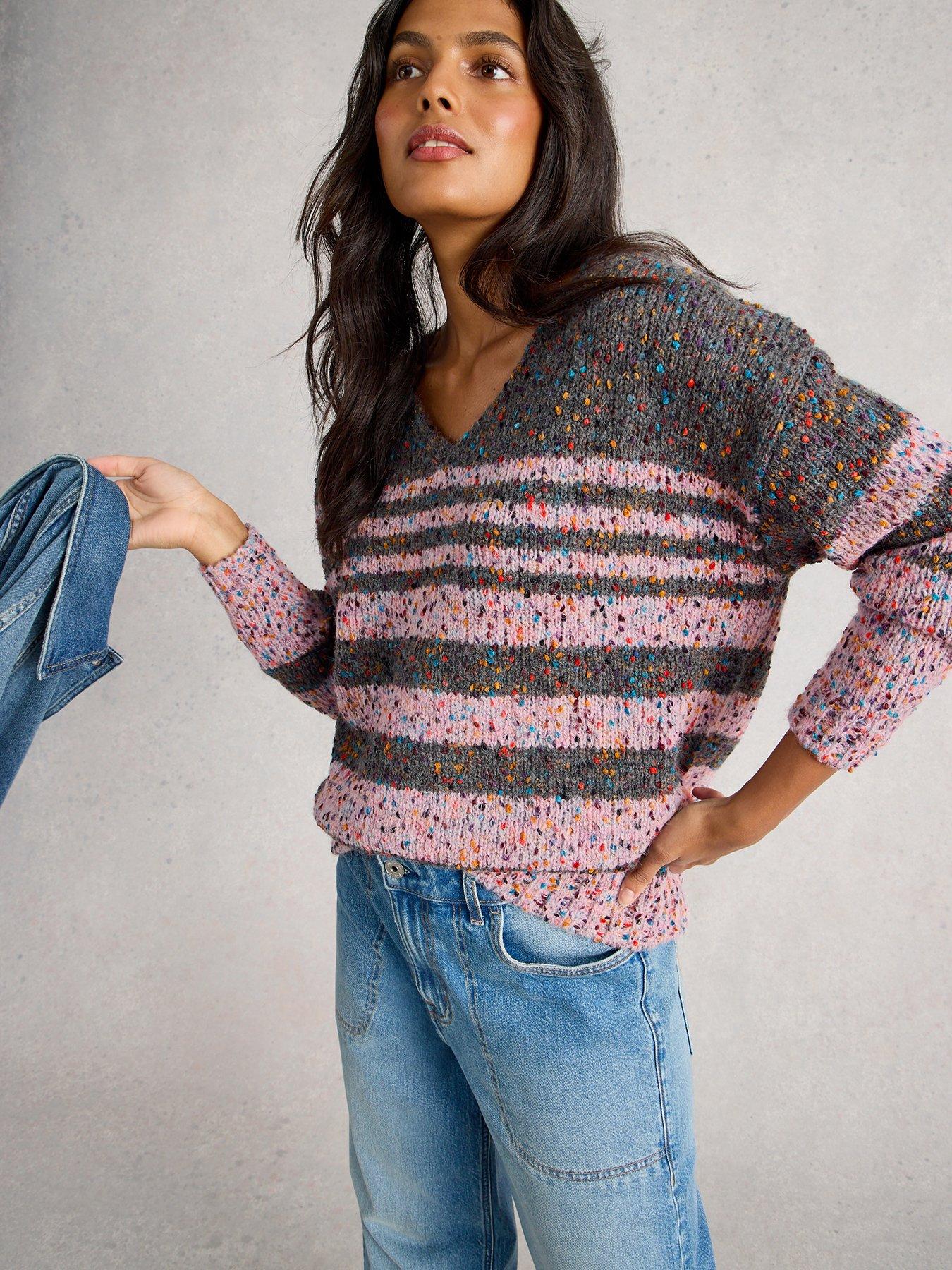 white-stuff-textured-stripe-v-neck-jumper-greyfront