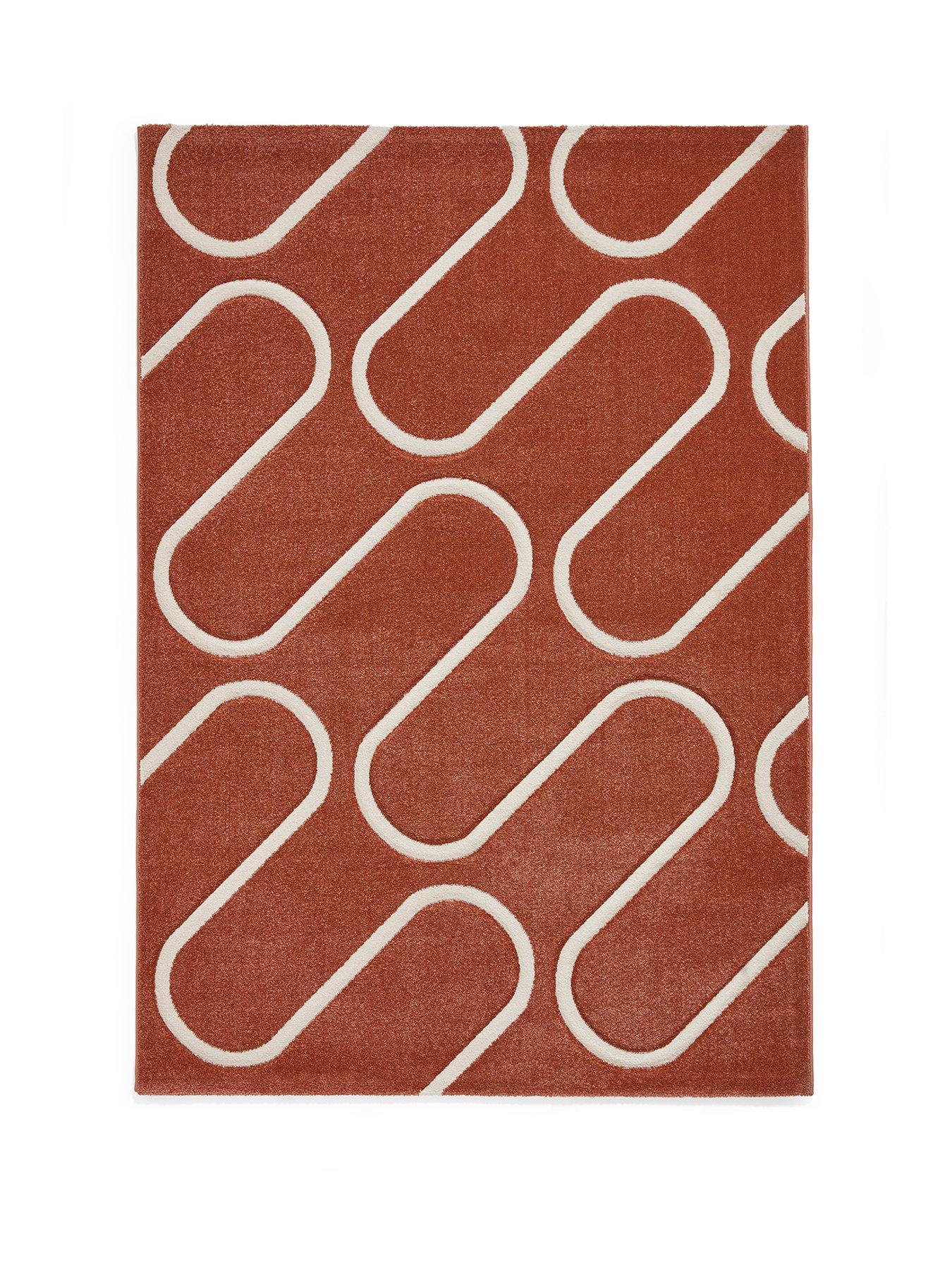 Image 2 of 7 of Catherine Lansfield Linear Curve Terracotta