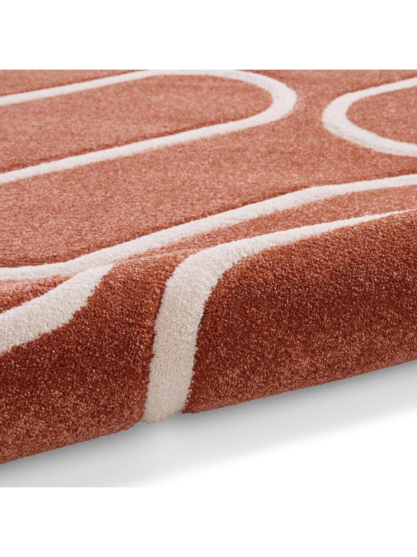 Image 3 of 7 of Catherine Lansfield Linear Curve Terracotta