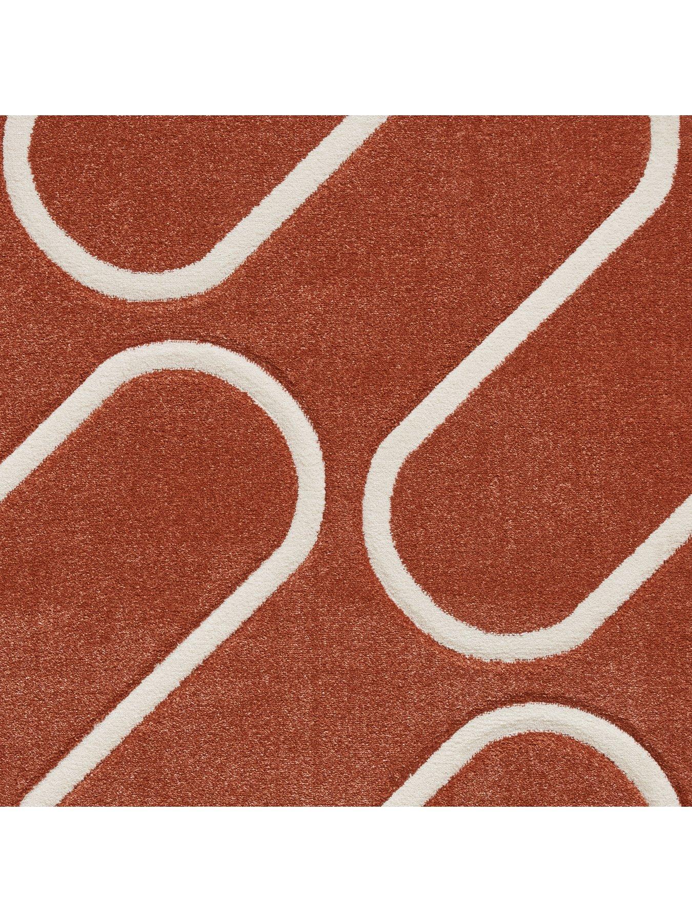 Image 4 of 7 of Catherine Lansfield Linear Curve Terracotta