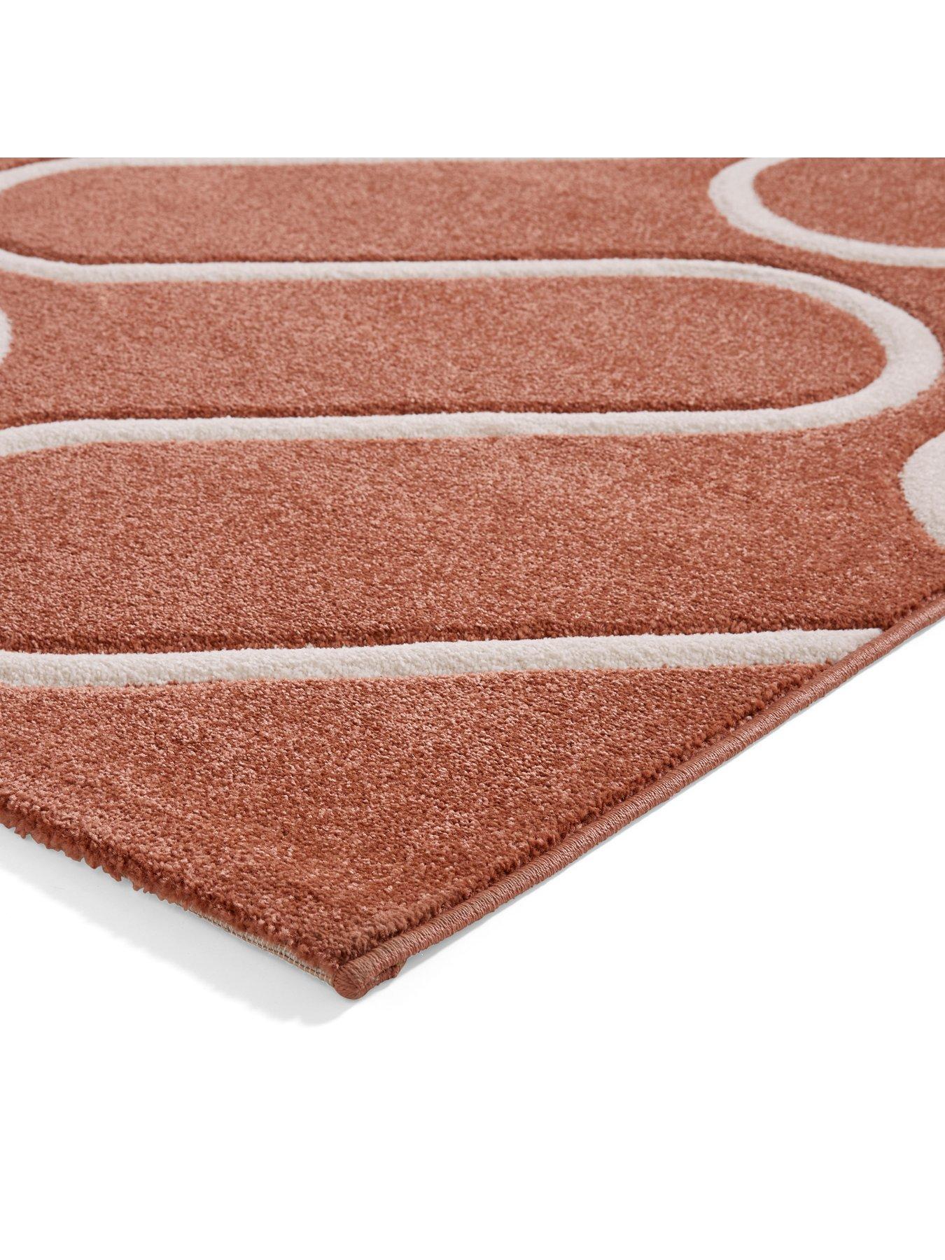 Image 5 of 7 of Catherine Lansfield Linear Curve Terracotta