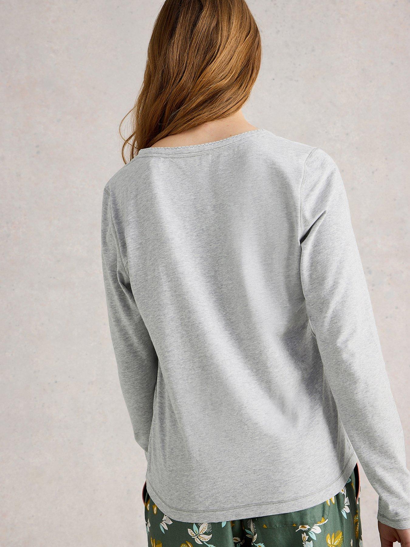 Image 2 of 6 of White Stuff Penny Henley Pyjama Top - Grey