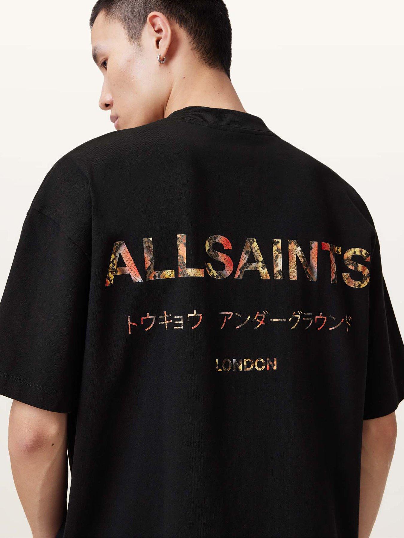 AllSaints Mens Back Graphic Short Sleeve T-Shirt - Black