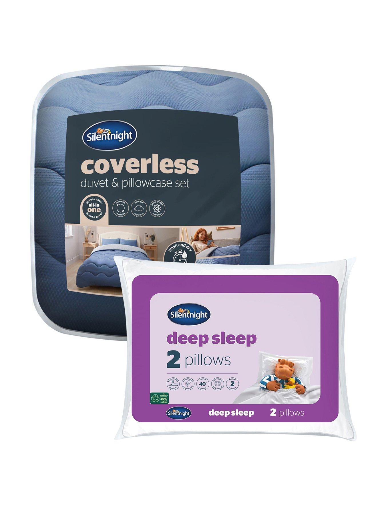 Silentnight Silentnight Seersucker Coverless 10.5 Tog Duvet And Pillowcase Set With Deep Sleep Pillow Pair - King