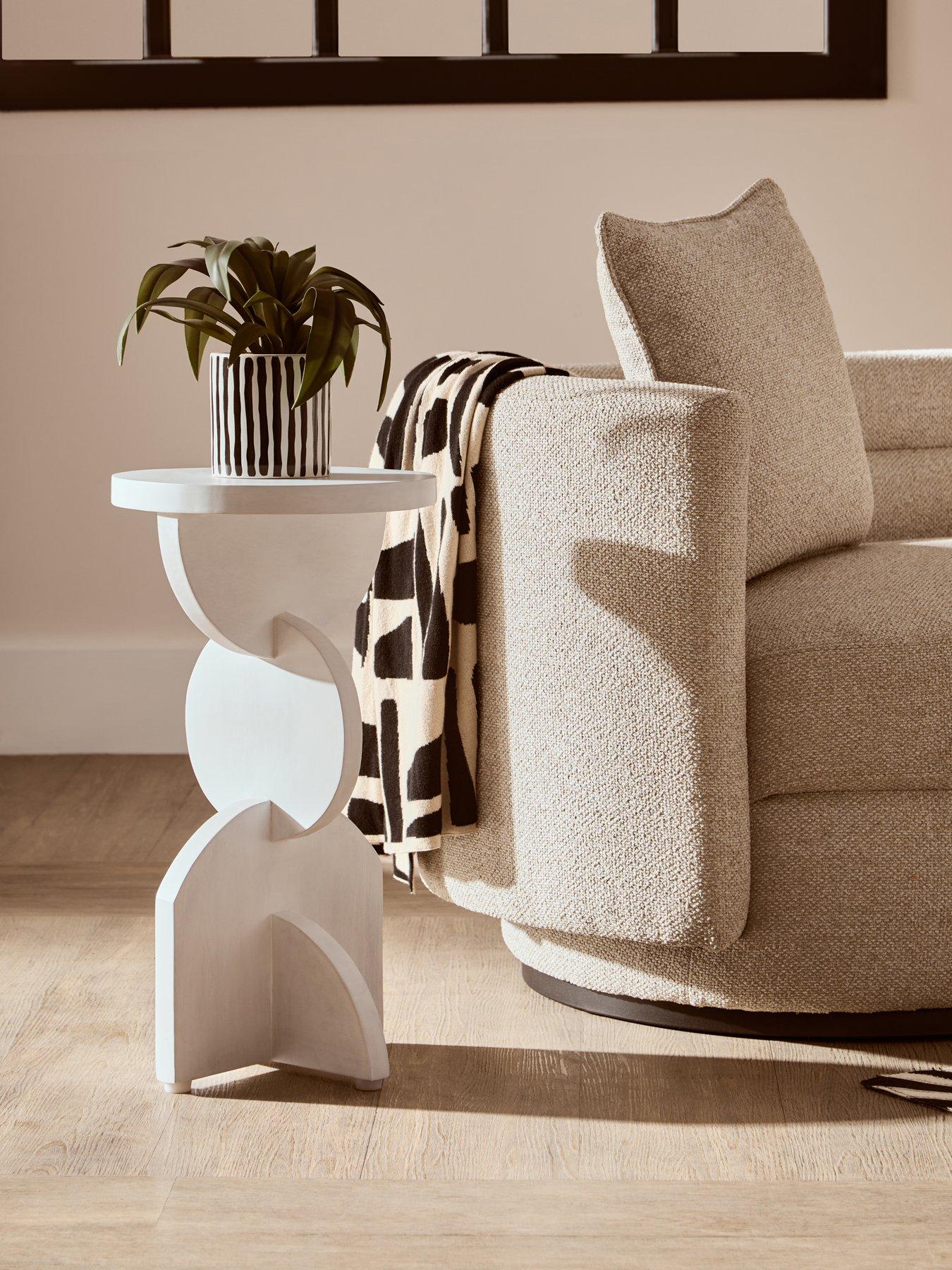Image 1 of 7 of Interiors By Premier Walsa Mango Wood Abstract Round&nbsp;Side Table