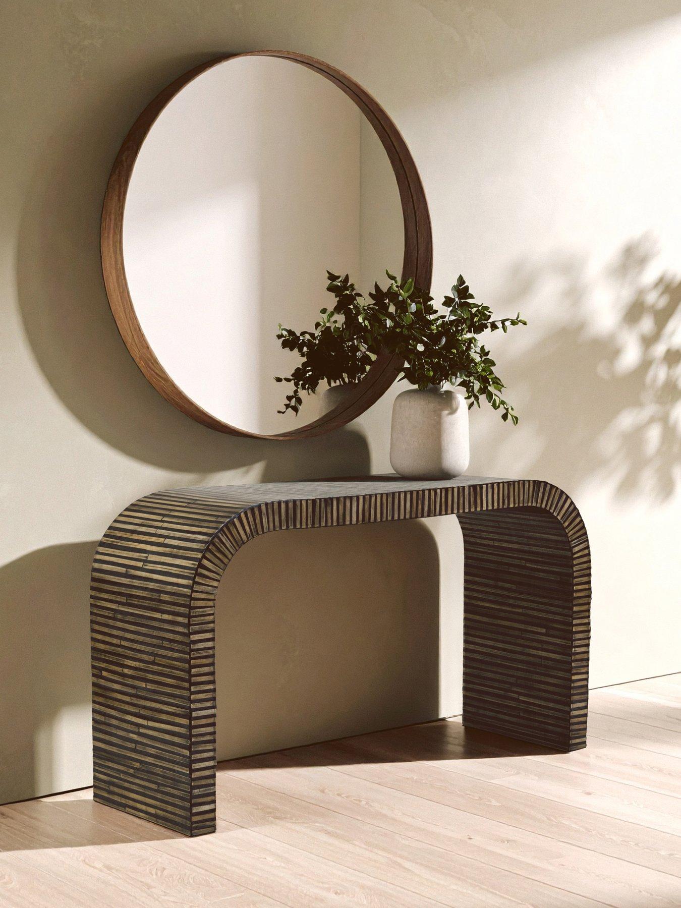 Interiors By Premier Bambusa Bamboo Curved Console Table