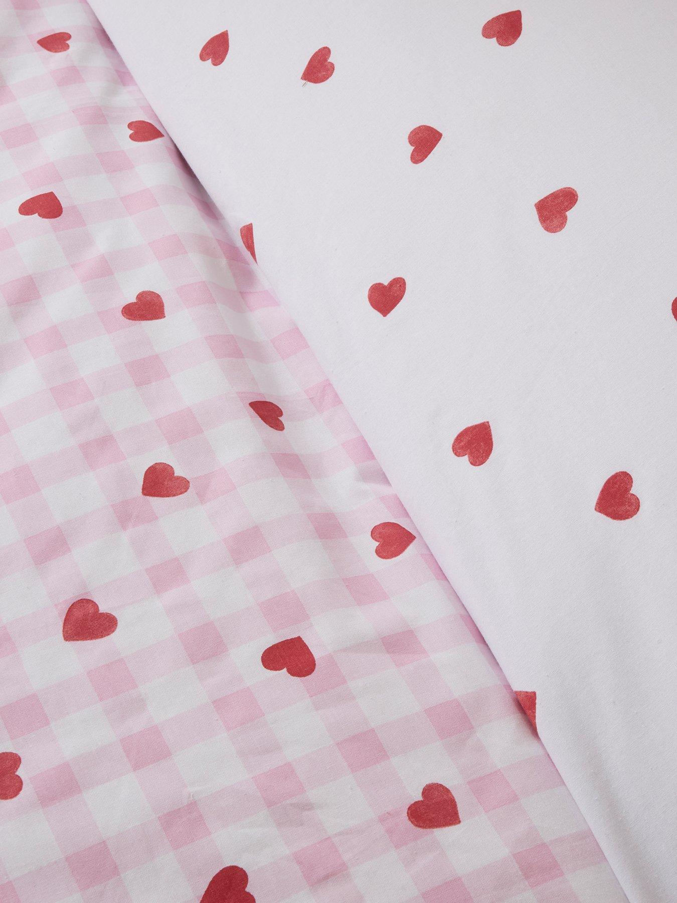 Image 4 of 5 of The Very Collection Hearts Gingham Printed Duvet Set