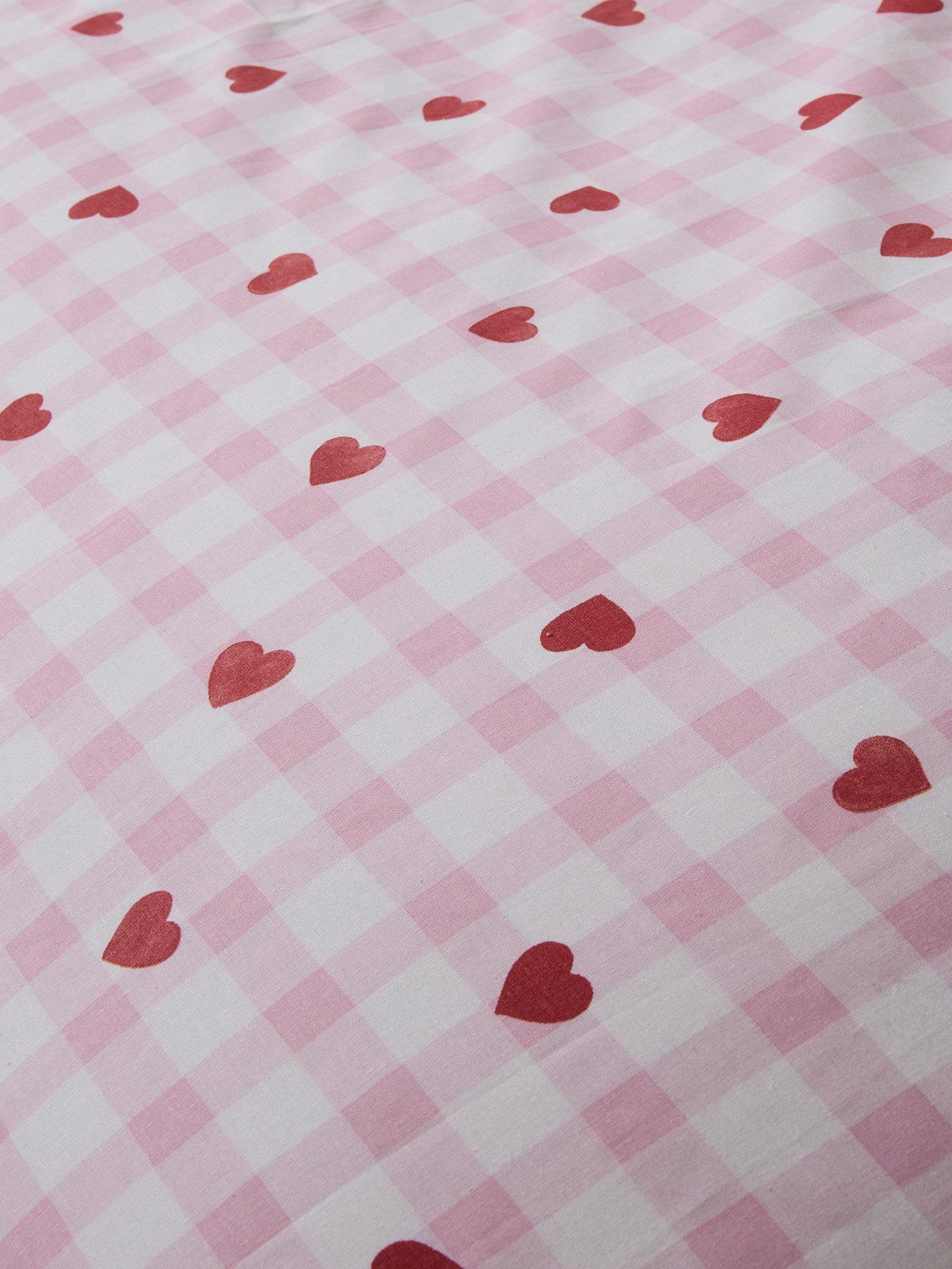 Image 5 of 5 of The Very Collection Hearts Gingham Printed Duvet Set