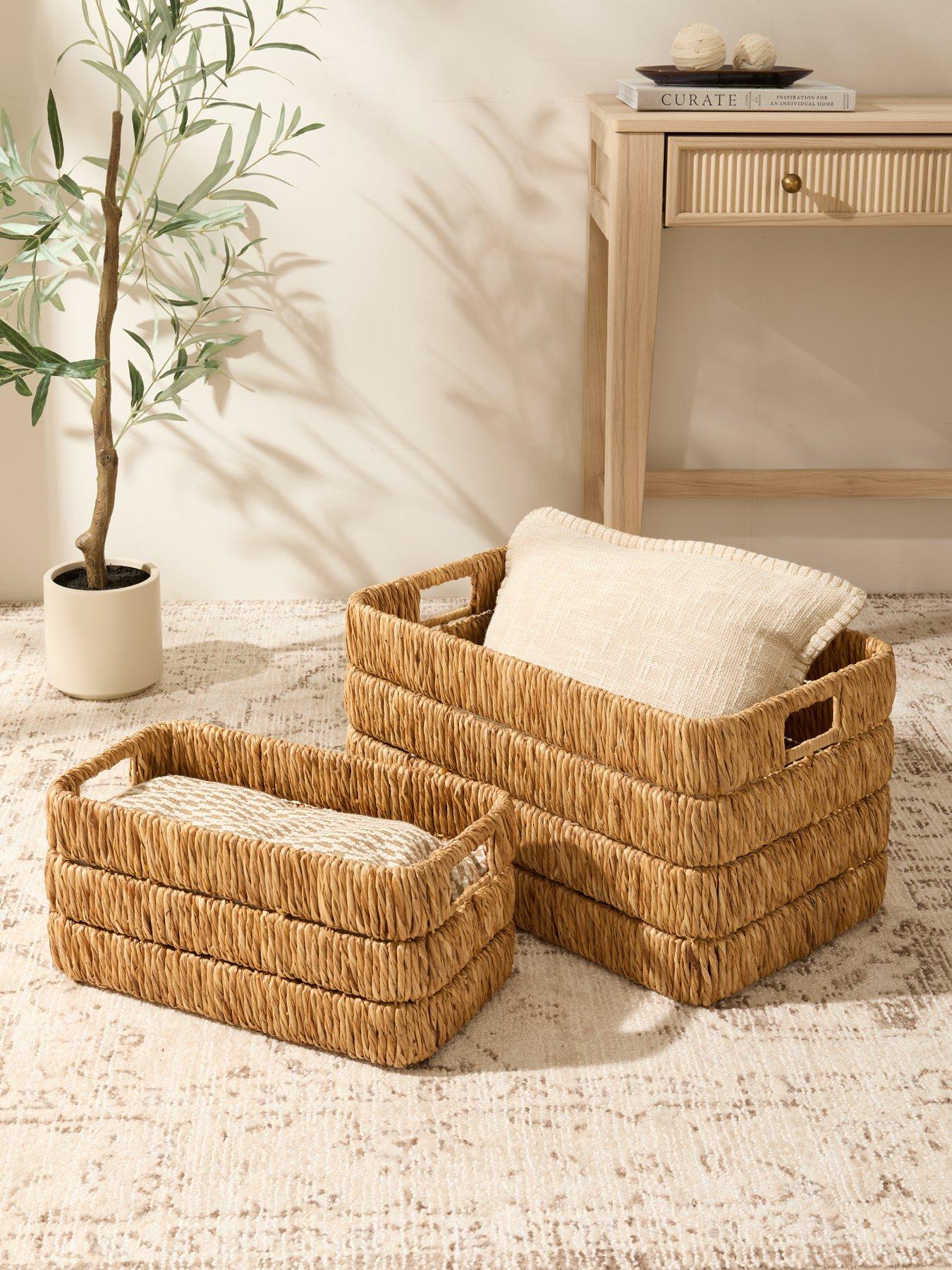Michelle Keegan Home Mk Set Of 2 Ribbed Woven Storage Basket in One Colour