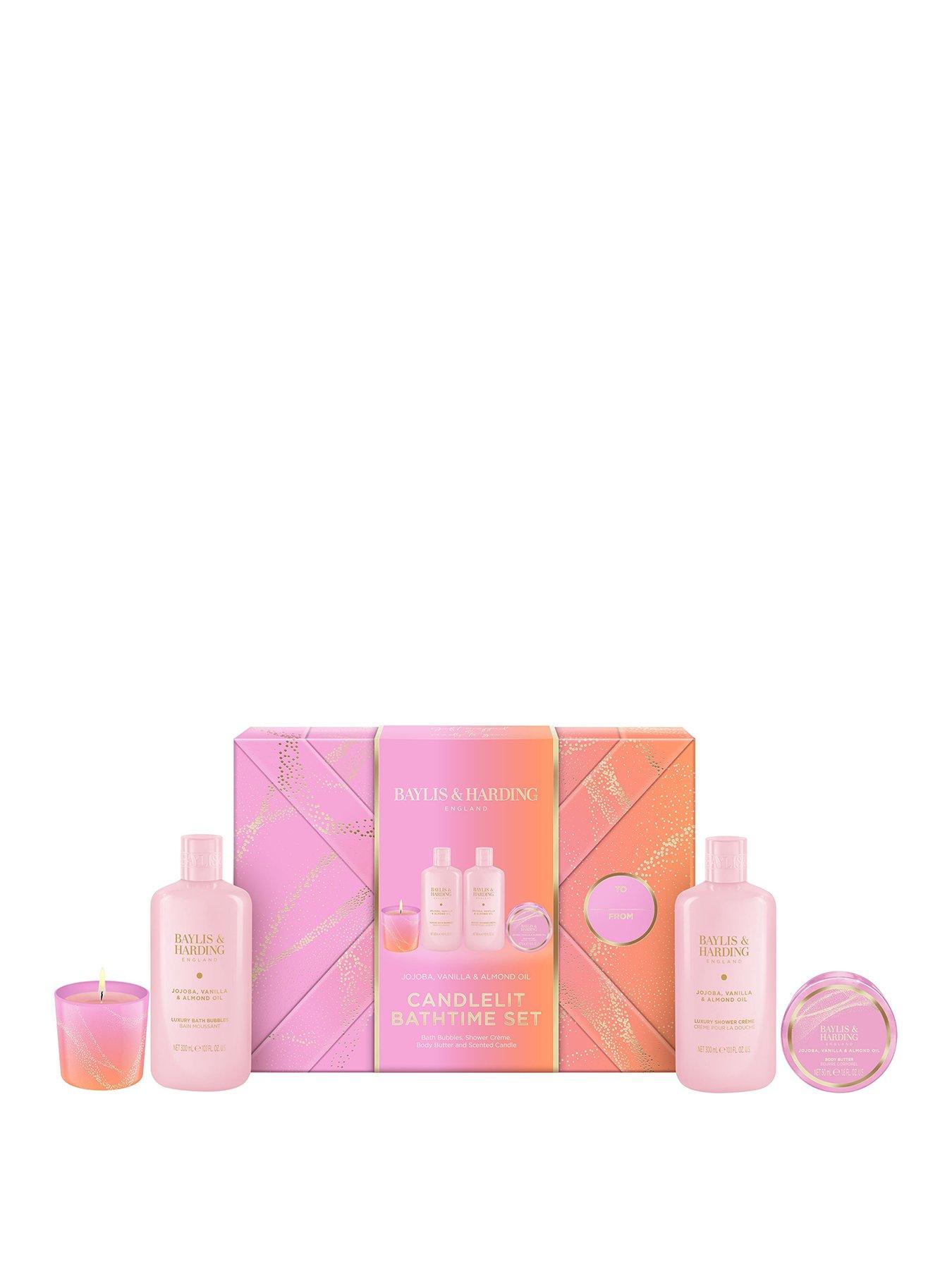 BAYLIS & HARDING Jojoba, Vanilla & Almond Oil Gift Wrapped Candlelit Gift Set