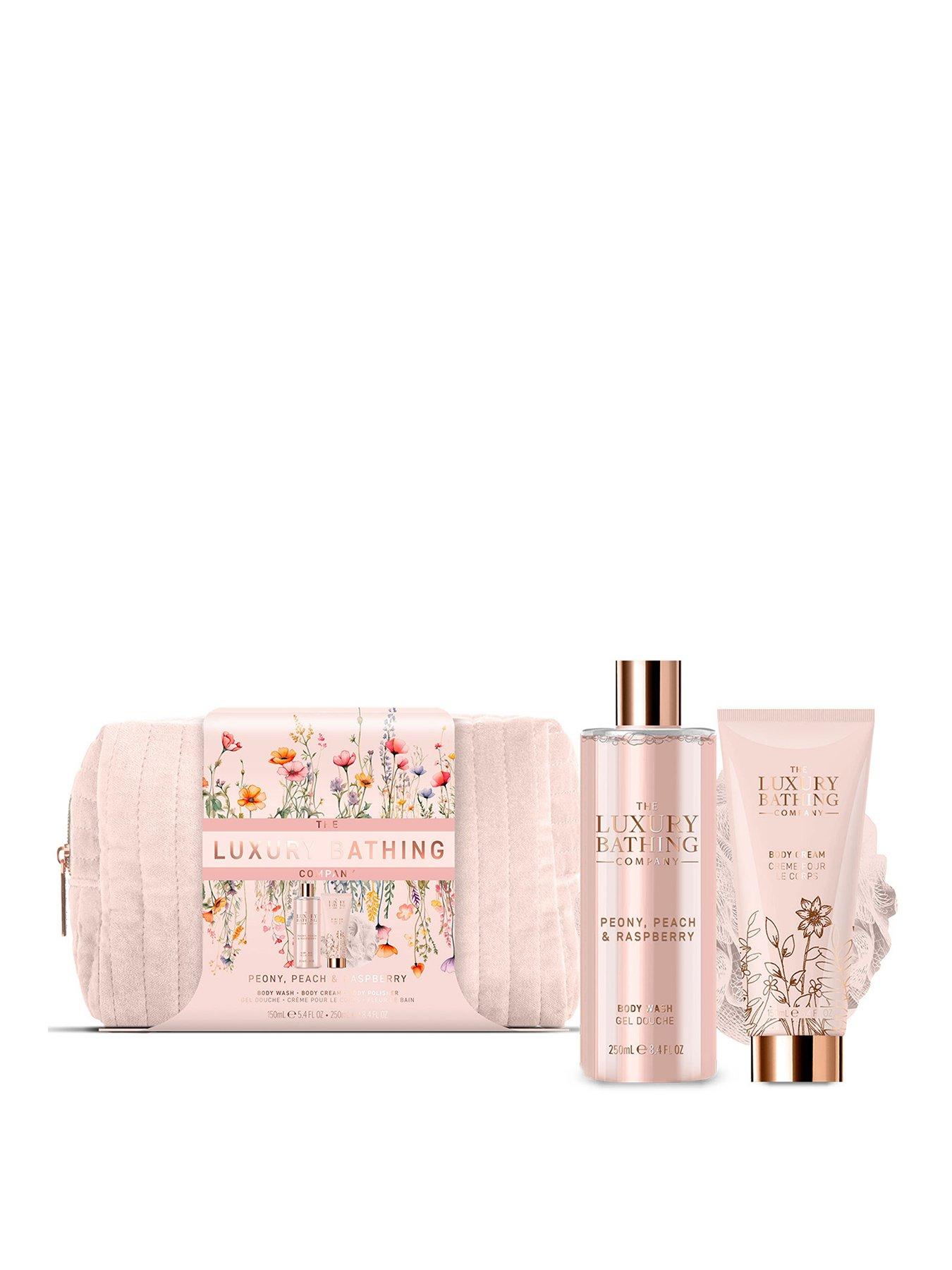 the-luxury-bathing-company-weekend-bag-set--peony-peach-raspberryfront