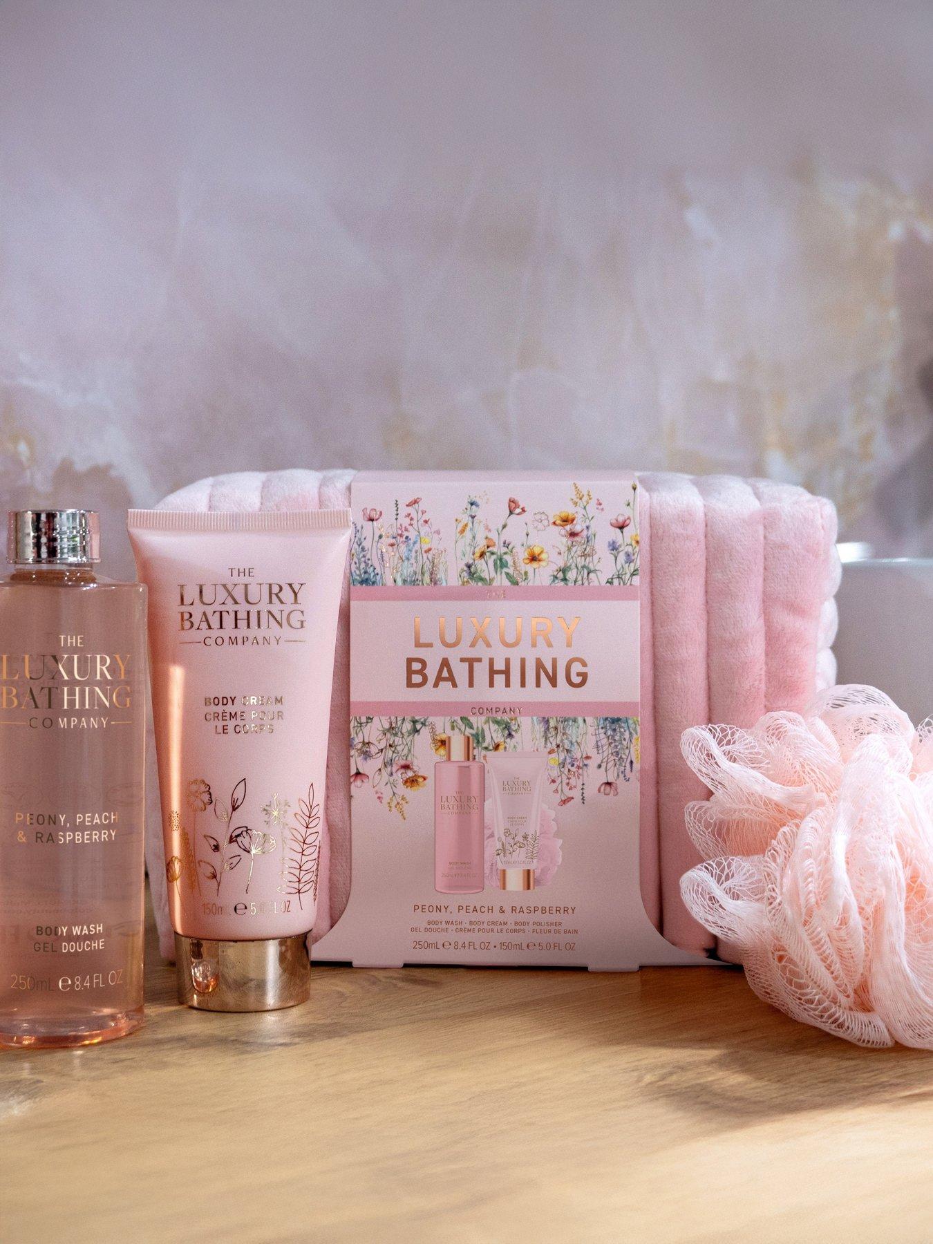 the-luxury-bathing-company-weekend-bag-set--peony-peach-raspberrystillFront