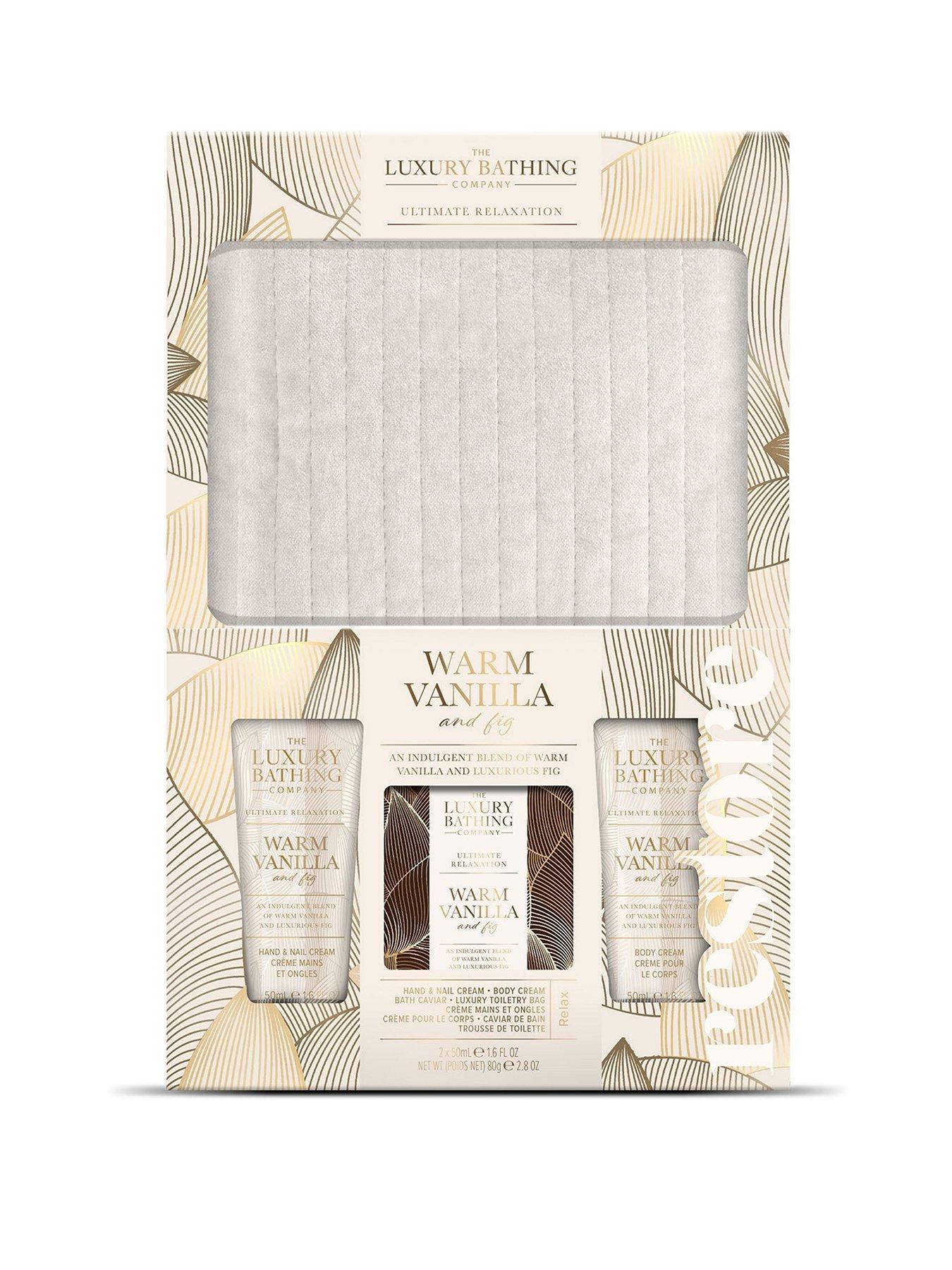 The Luxury Bathing Company Calm & Comfort Vevlet Pouch Set - Warm Vanilla & Fig