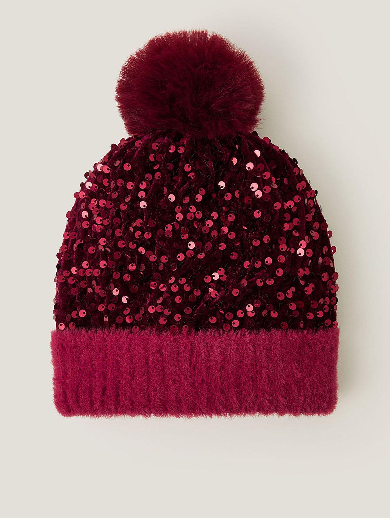 monsoon-girls-sequin-hat-red
