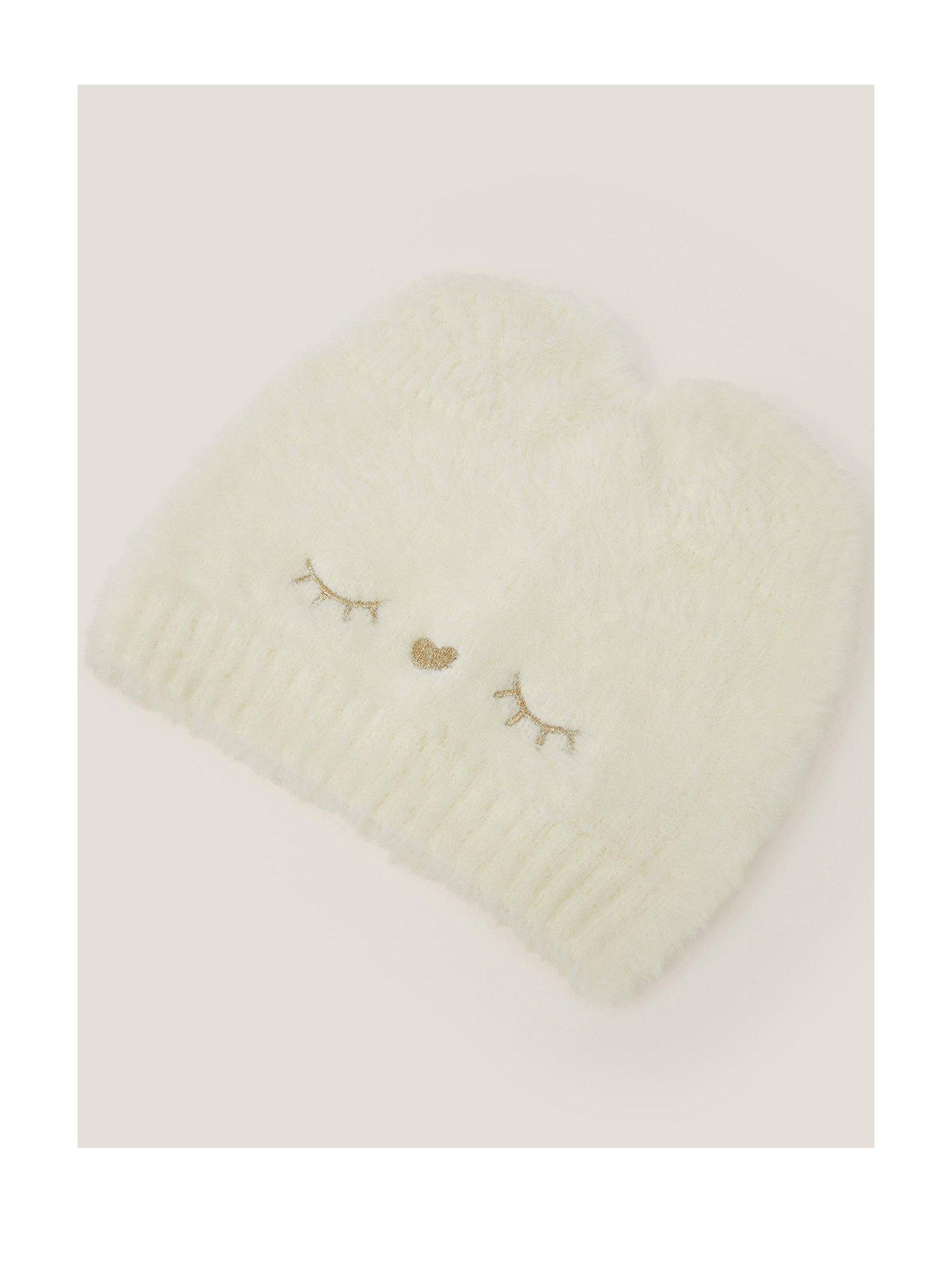 Monsoon Girls Novelty Kitty Hat - Light Cream