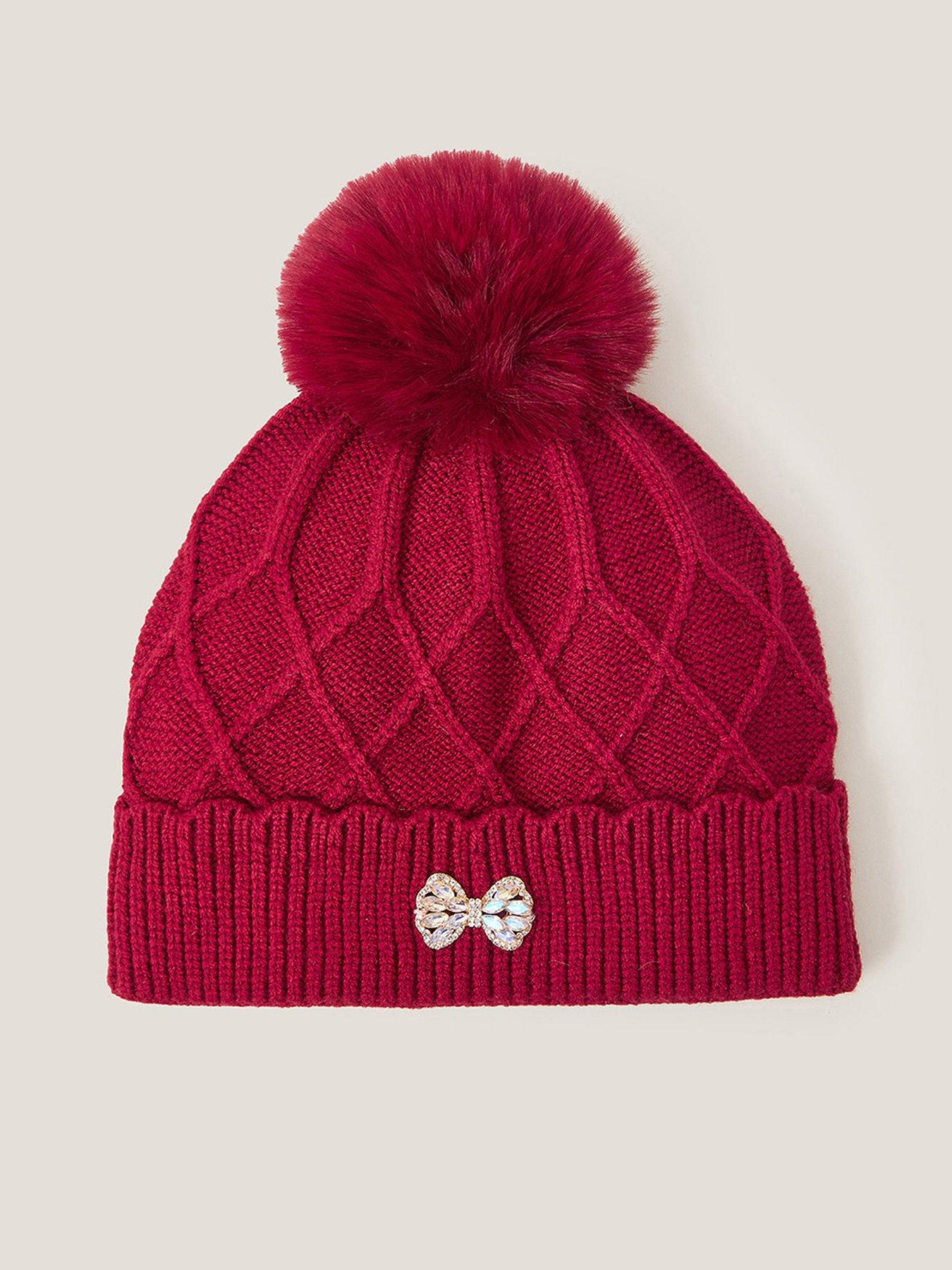 monsoon-girls-criss-cross-pom-hat-red