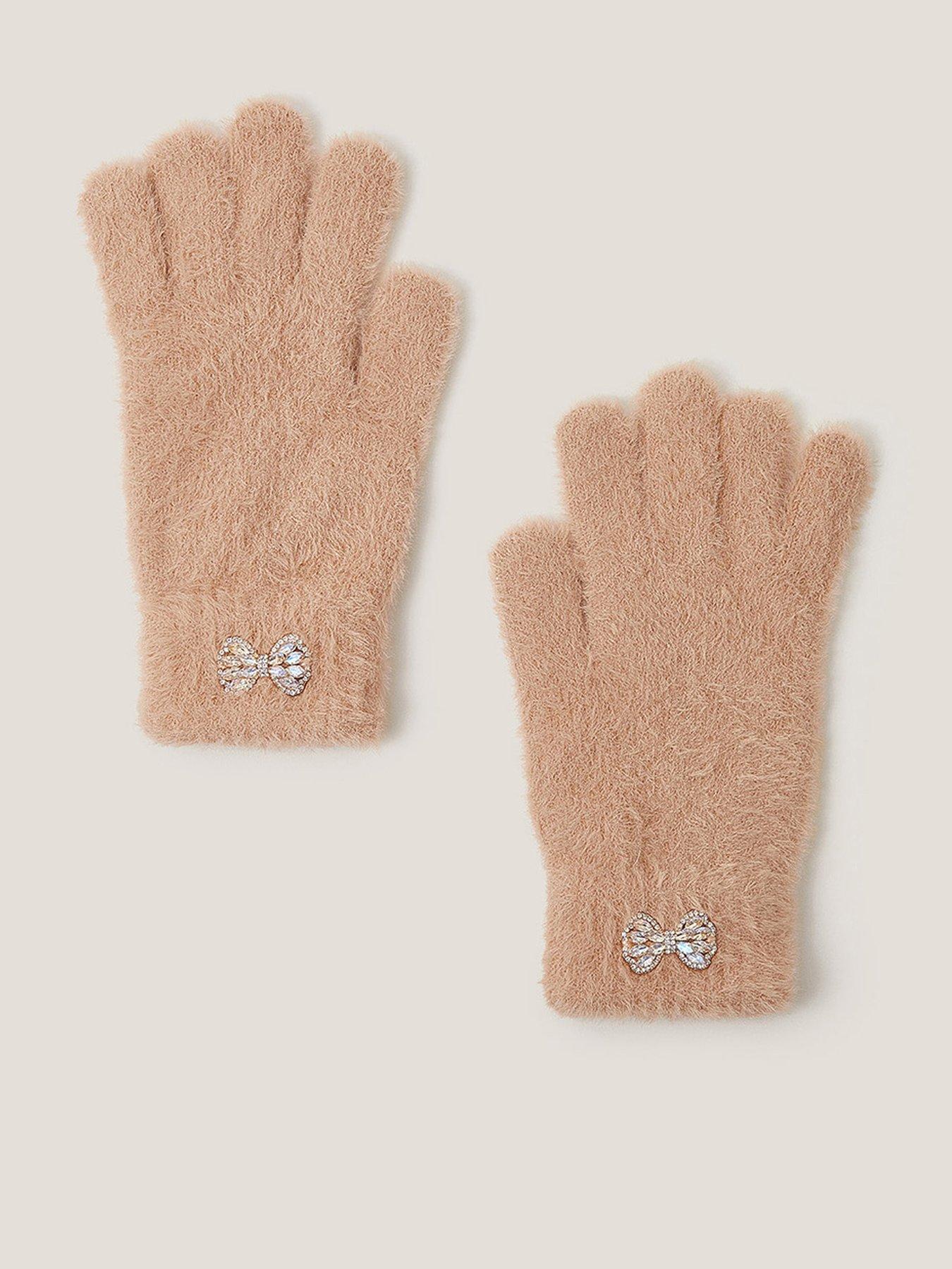monsoon-girls-fluffy-jewel-bow-gloves-brown