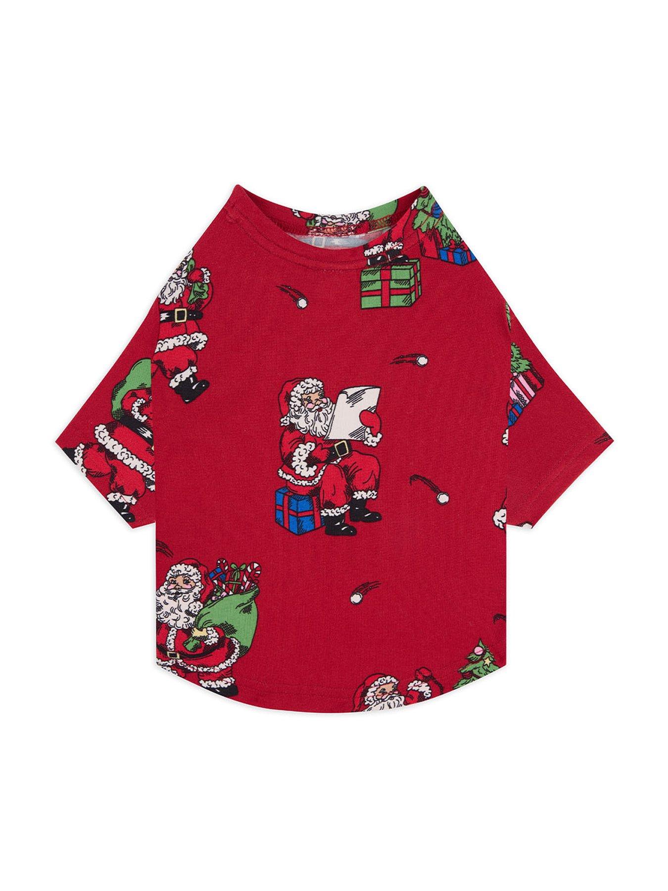 CHELSEA PEERS Snowball Throwing Santa Pet Pyjama T-Shirt - Red