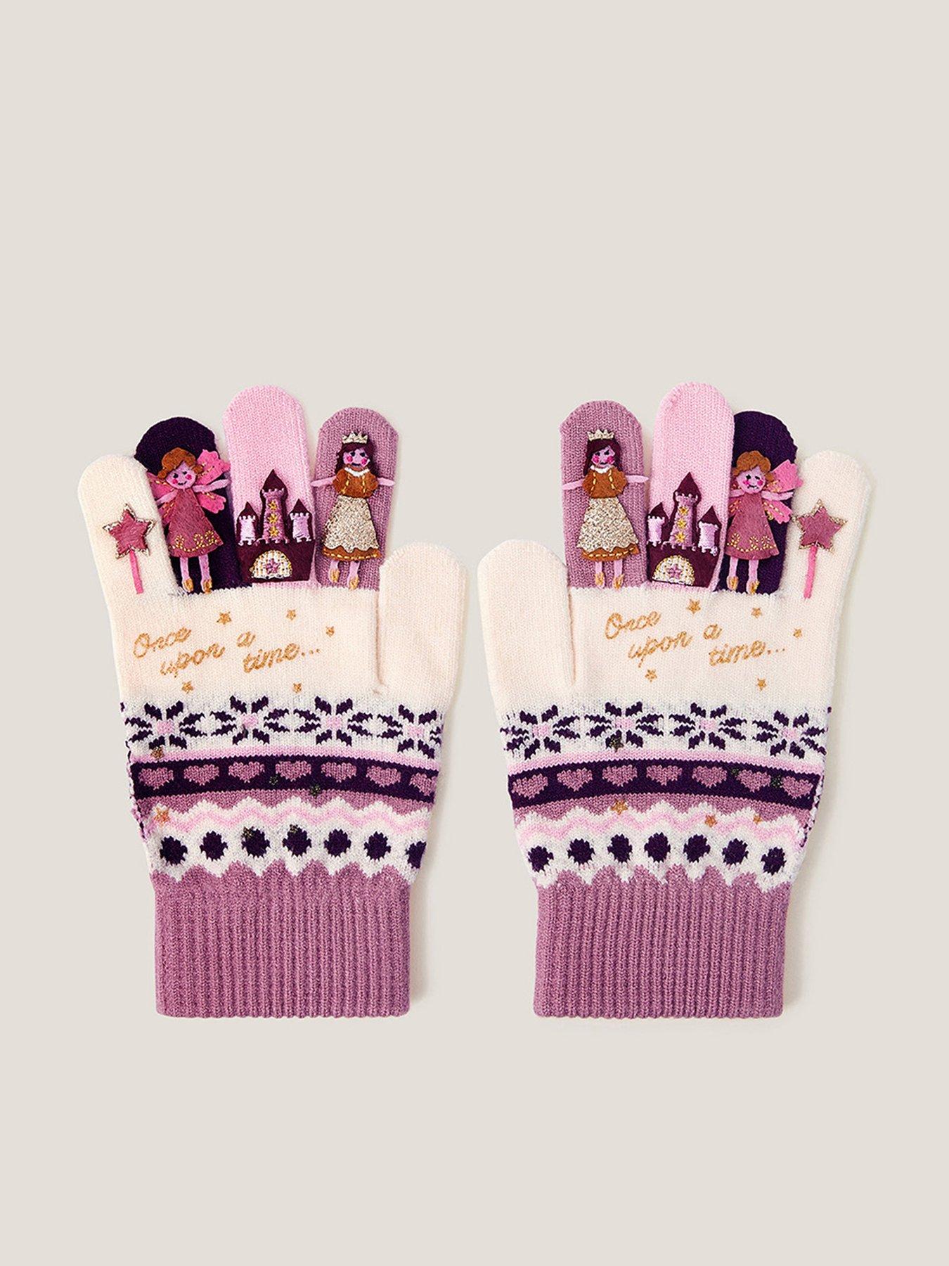 Image 1 of 2 of Monsoon Girls Princess Novelty Gloves - Pink