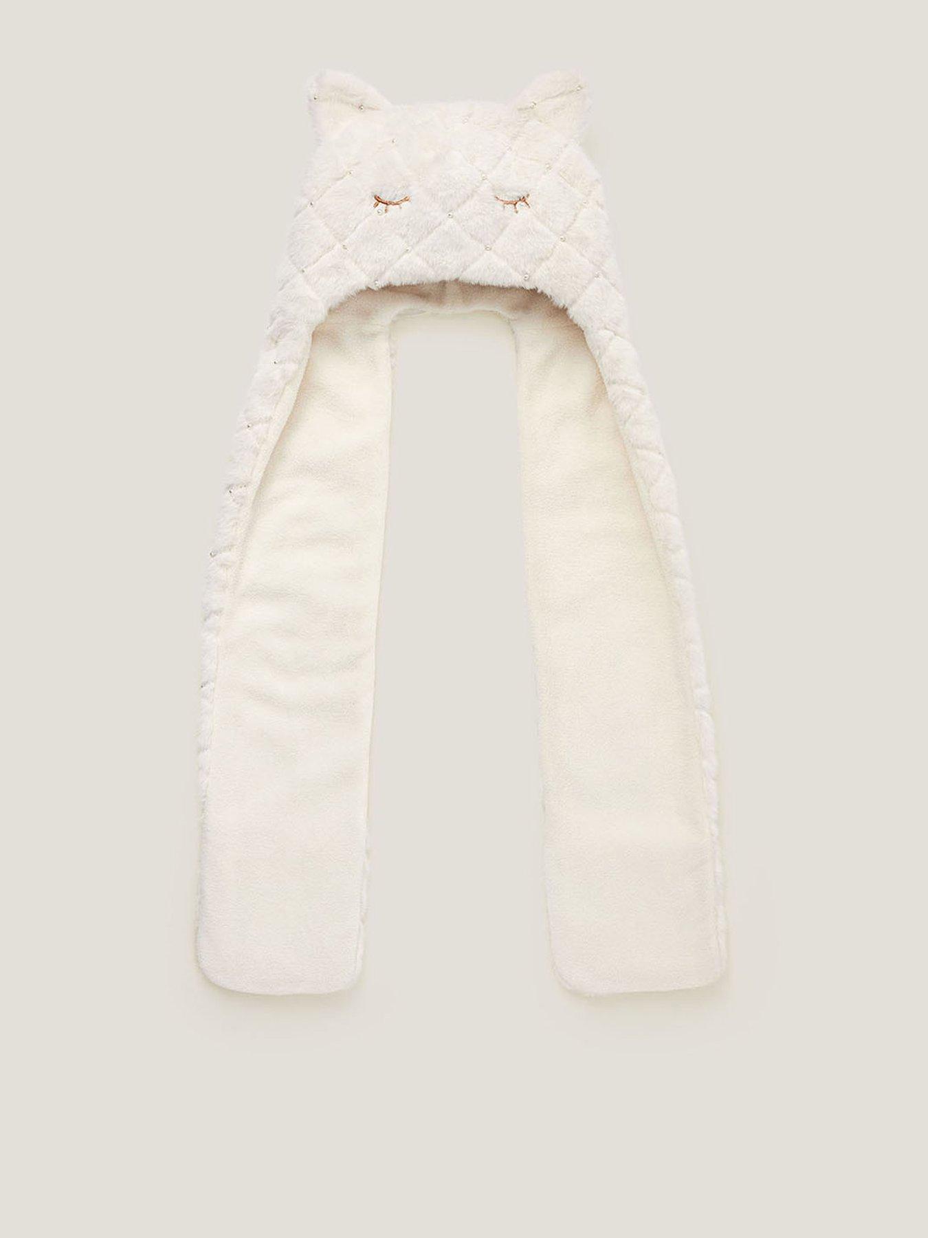 Monsoon Girls Pearly Cat 3 In 1 Hat, Scarf And Gloves - Light Cream