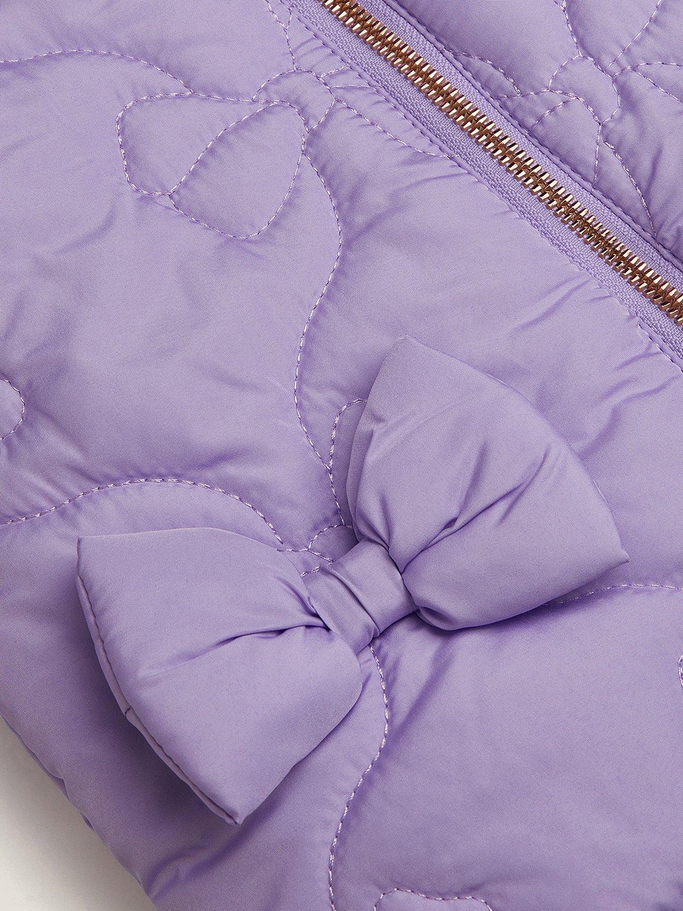Image 3 of 3 of Monsoon Baby Girls Bow Quilted Jacket - Light Purple