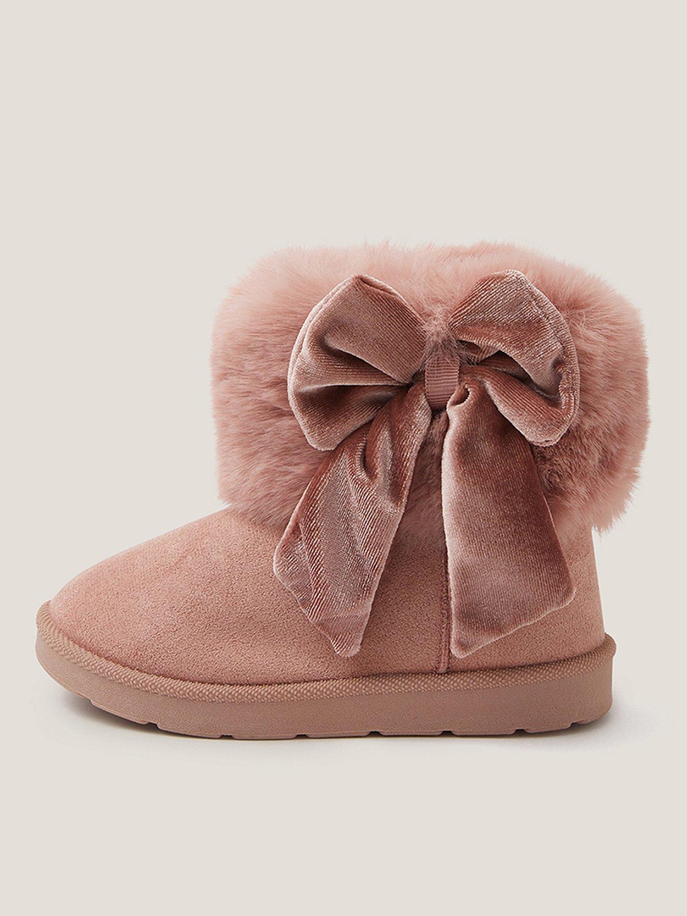 Monsoon Baby Girls Faux Fur Boots - Pink