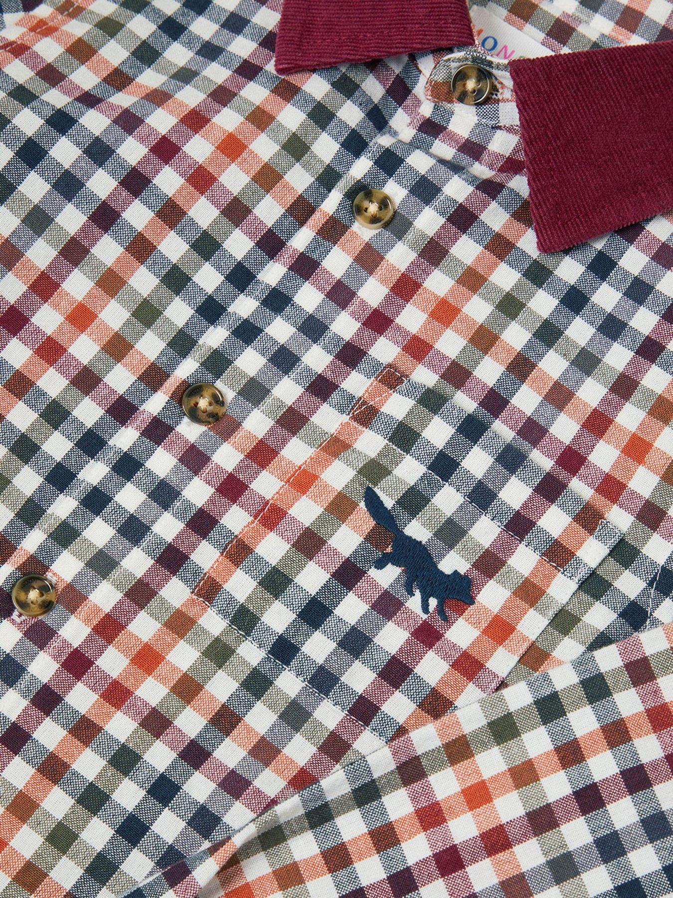 Image 3 of 3 of Monsoon Boys Gingham Check Flannel Shirt - Brown