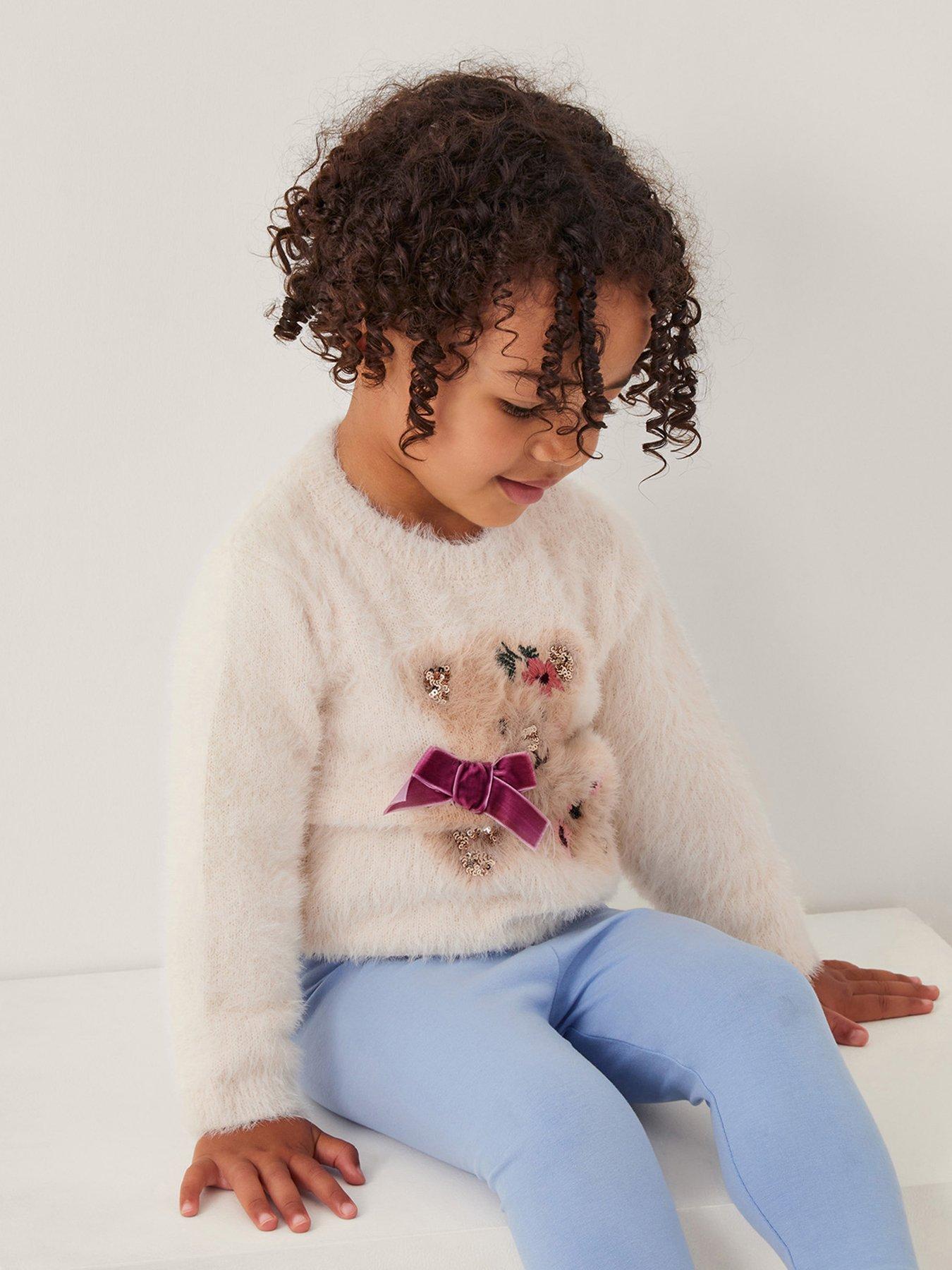 Monsoon Baby Girls Bear Jumper - Light Cream