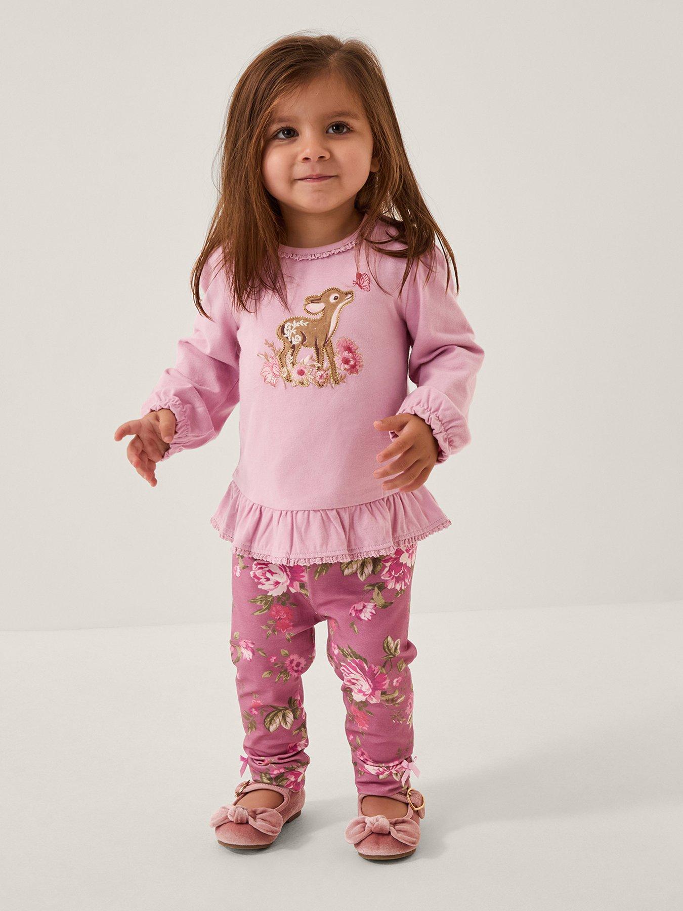 Monsoon Baby Girls Felicity Top  &  Legging Set - Pink