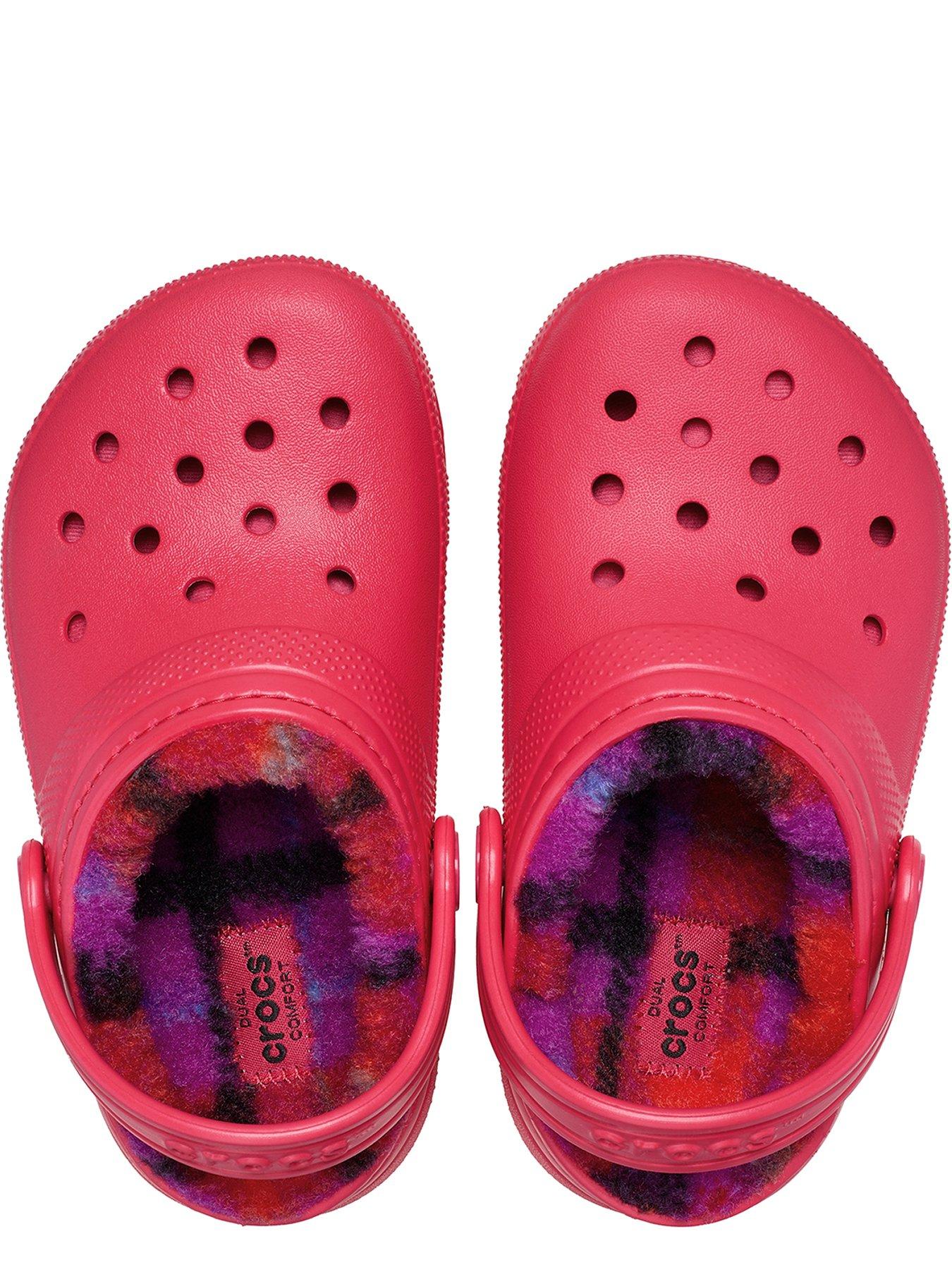 Image 4 of 6 of Crocs Classic Lined Bold Check Clog - Red
