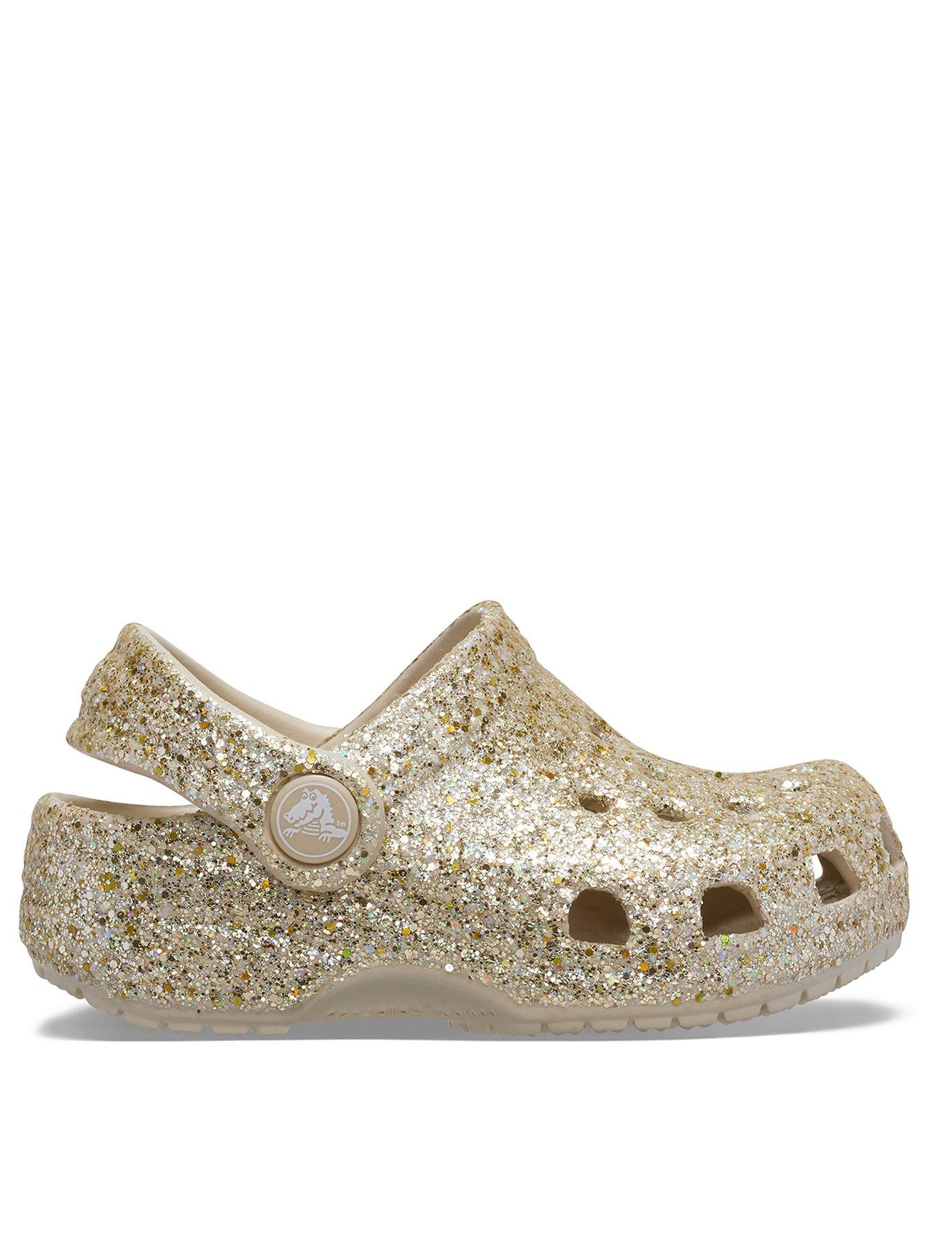crocs-littles-chunky-glitter-beige