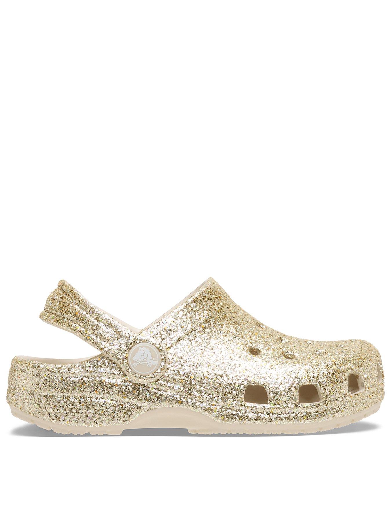 Crocs Kids Classic Chunky Glitter Clog - Sandstone