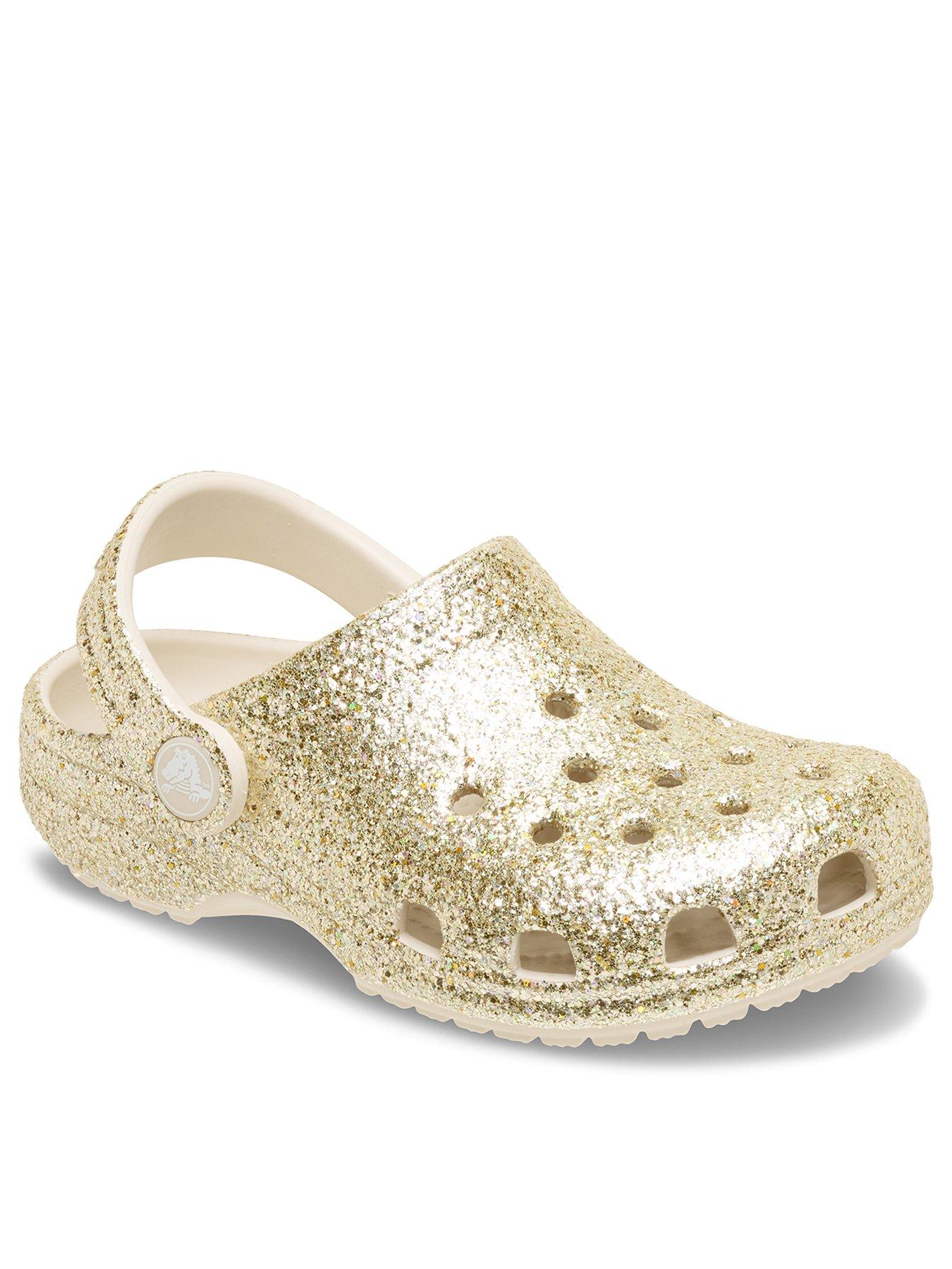 crocs-kids-classic-chunky-glitter-clog-sandstonestillFront